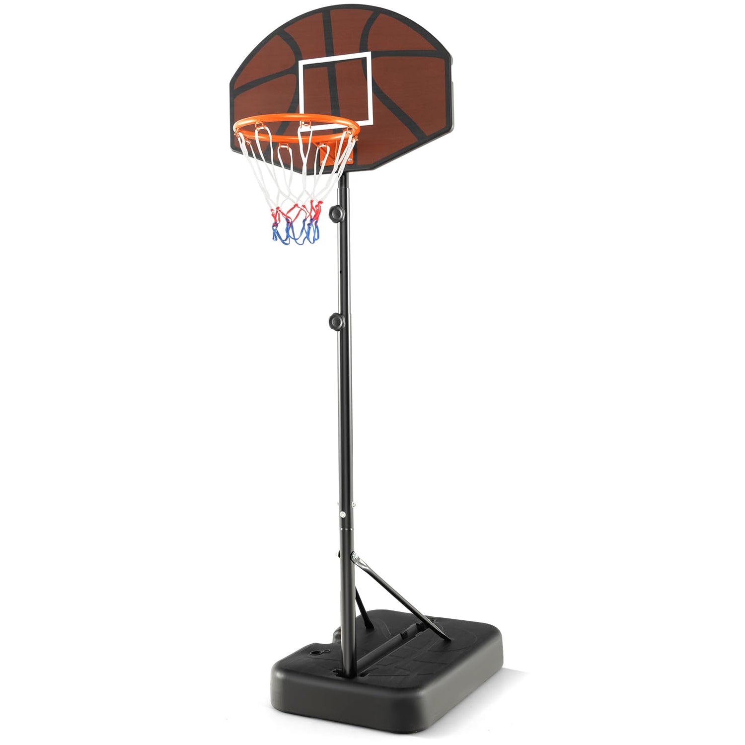 GYMAX 5.6FT-6.5FT Height Adjustable Basketball Goal System