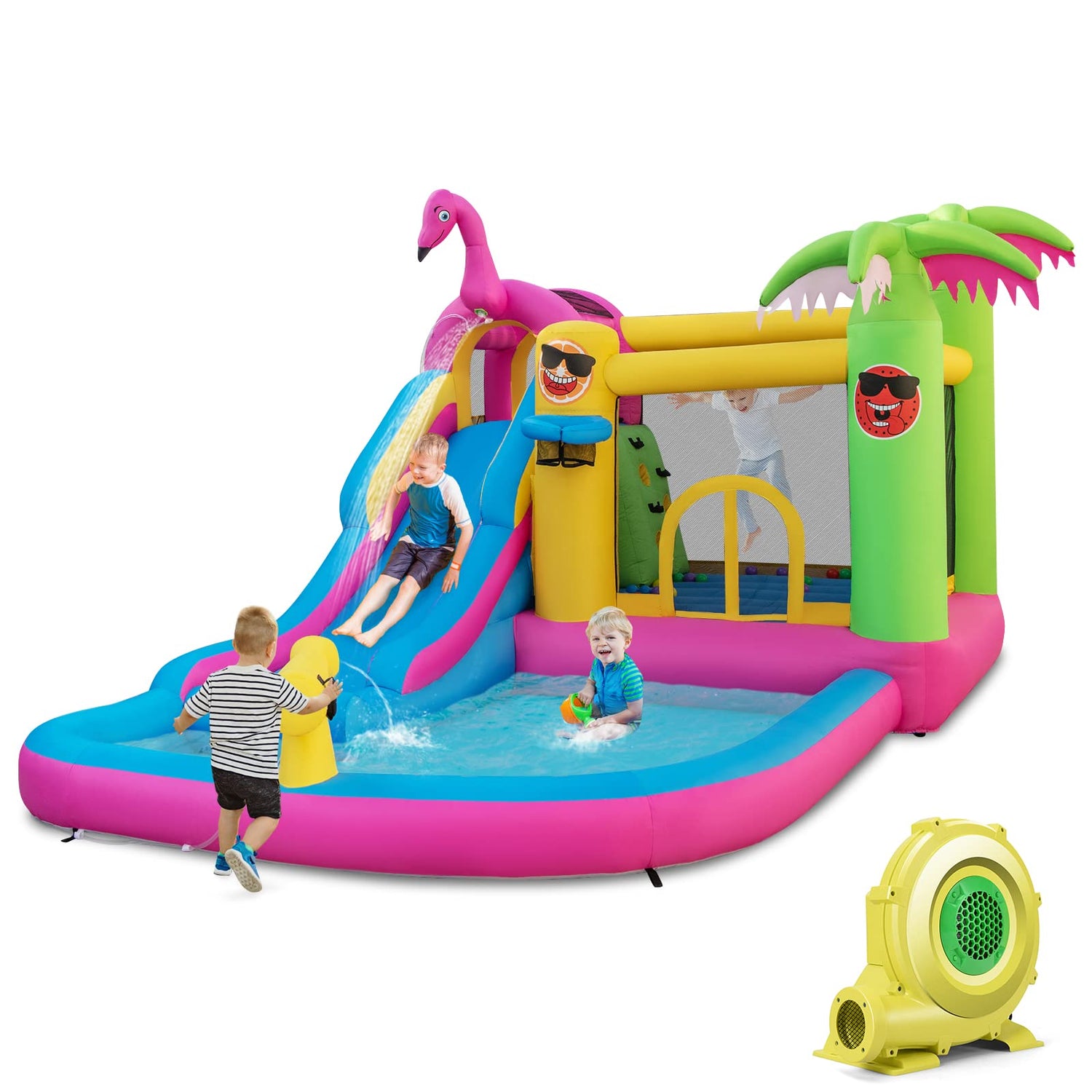GYMAX Kids Bouncy Castle with 680W Blower