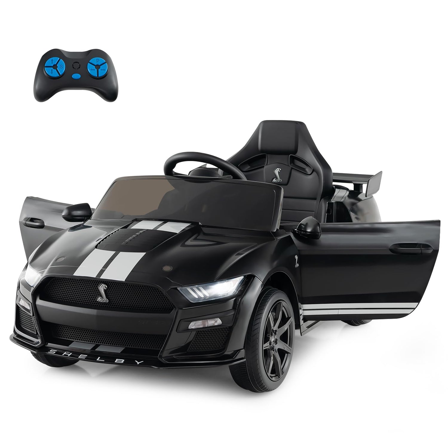 GYMAX 12V Kids Electric Ride on Car, Battery Powered Toy Vehicle with Remote Control