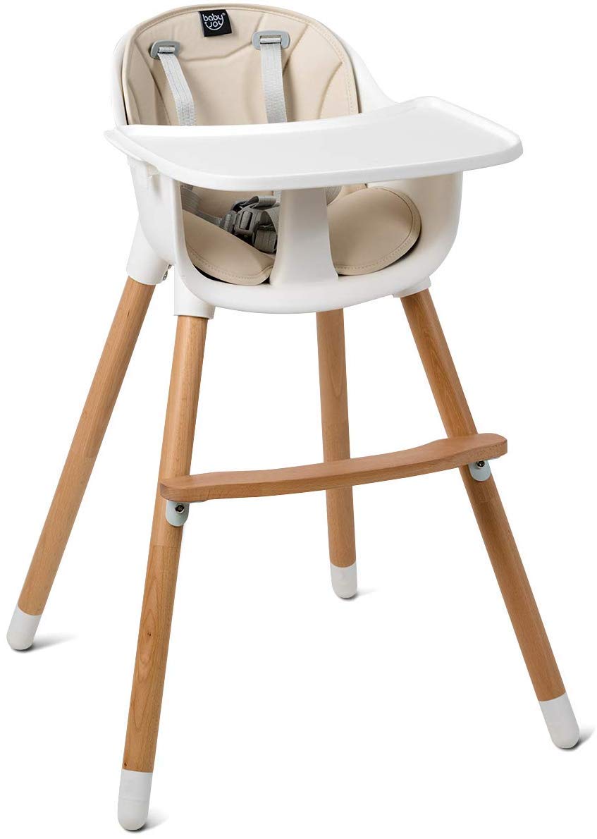 GYMAX 3-in-1 Baby Highchair with 5 Point Seat Harness