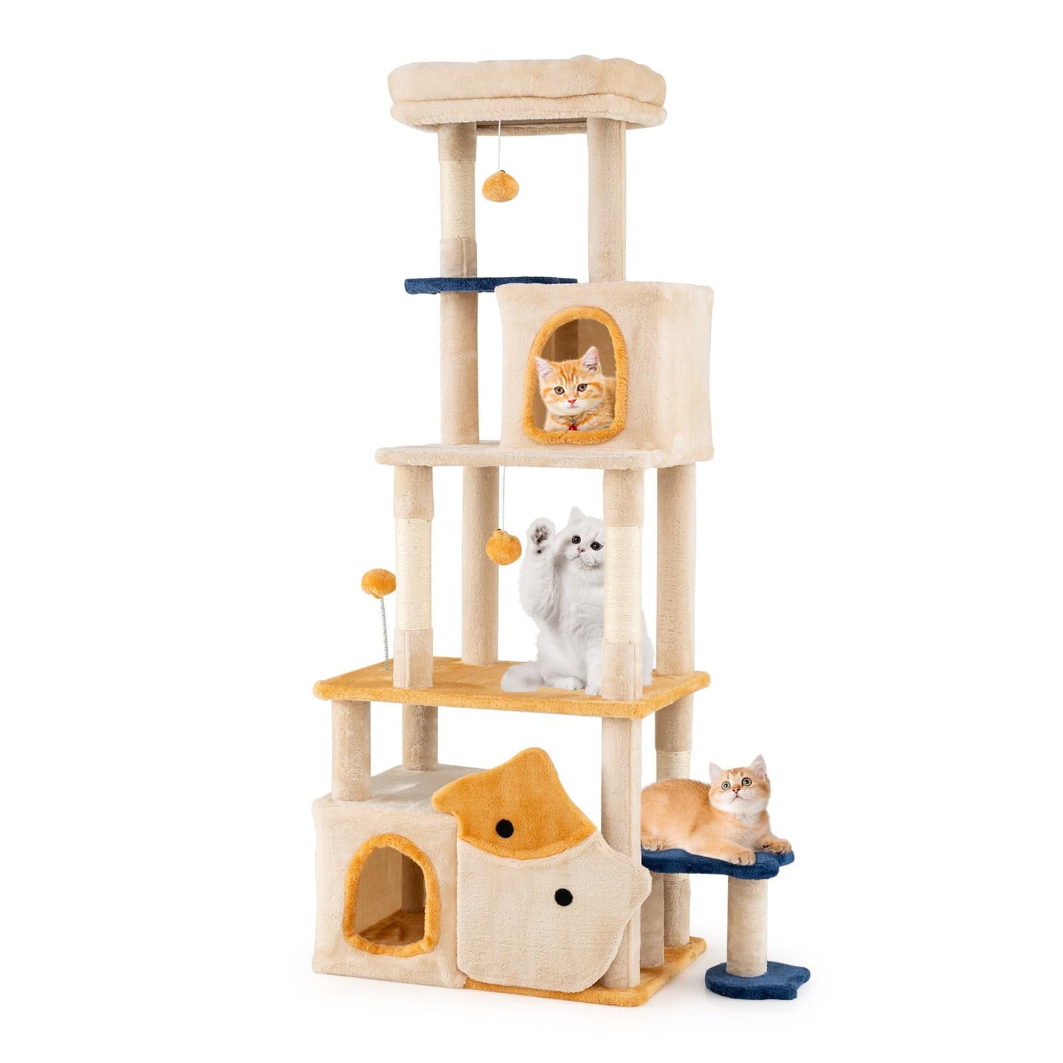 159cm Multi-Layer Cats Tower with 2 Condos