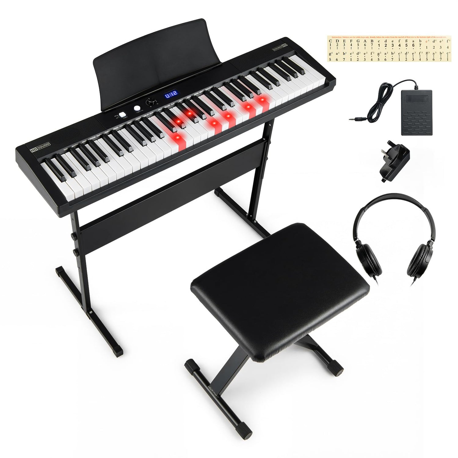 Electric Piano with Adjustable Stand & Stool, 128 Rhythms