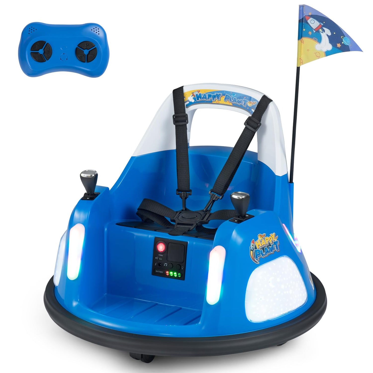12V Bumper Car for Kids with Remote Control and Lighting Modes