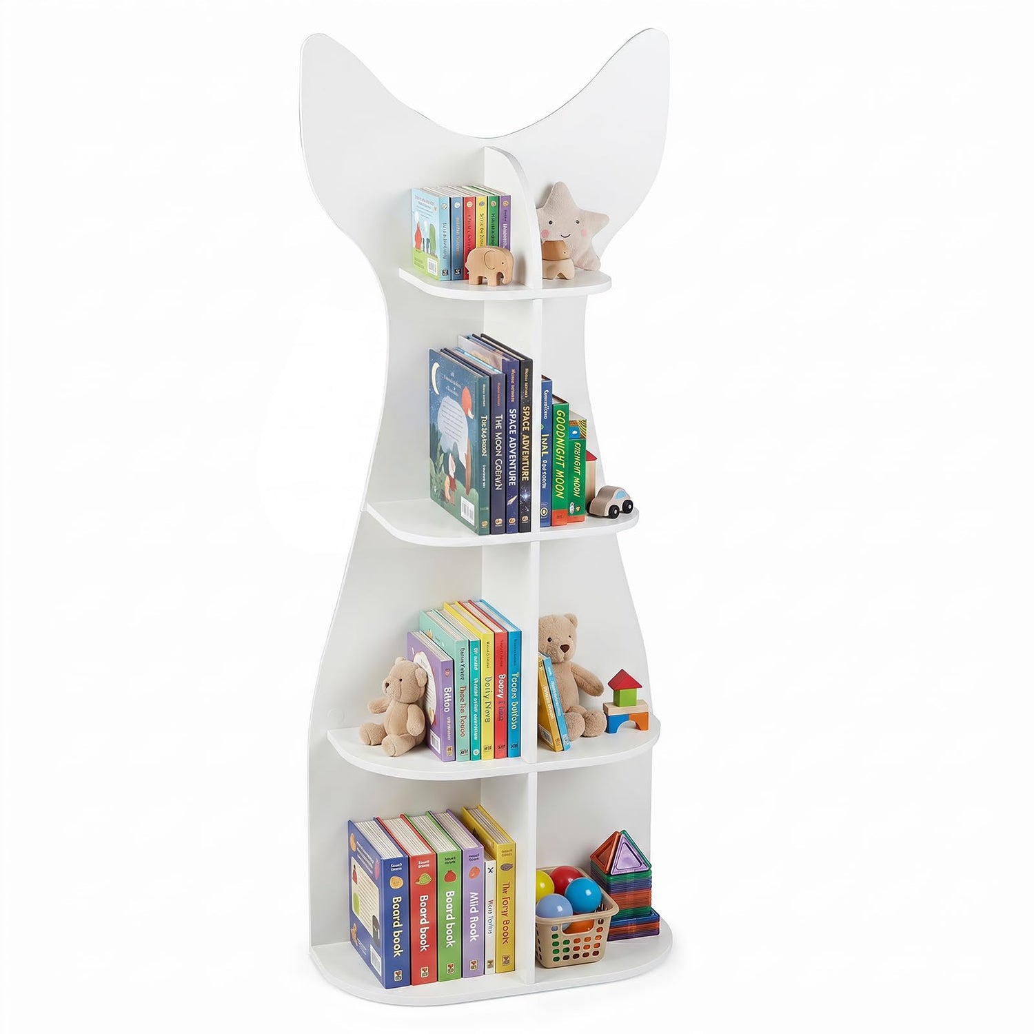 Fish-Shaped Toddler Book Toy Organizer Display Rack