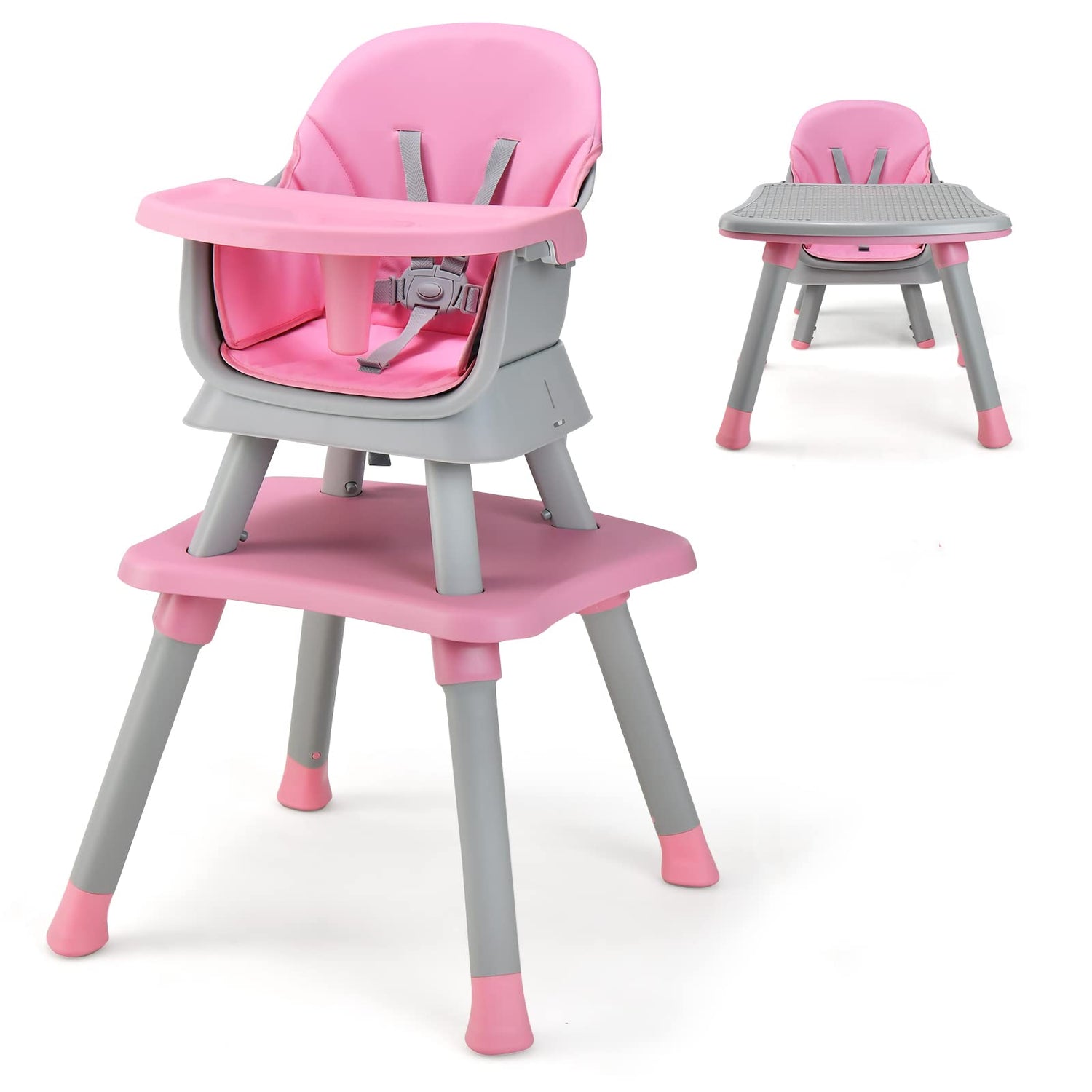 GYMAX 6 in 1 High Chairs, Convertible Baby Dining Highchair(58 x 58 x 98 cm)