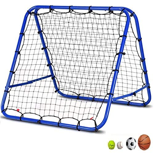 GYMAX Football Training Net Pro Rebounder Net Soccer Kickback Target Goal Play Teaching Children Adjustable Rebound Net