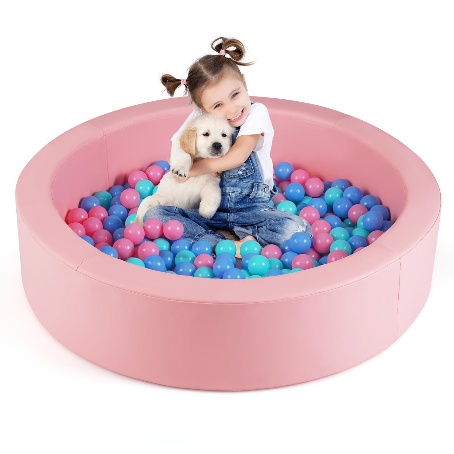 105 x 24cm Round Foam Balls Pool with Removable PU Cover