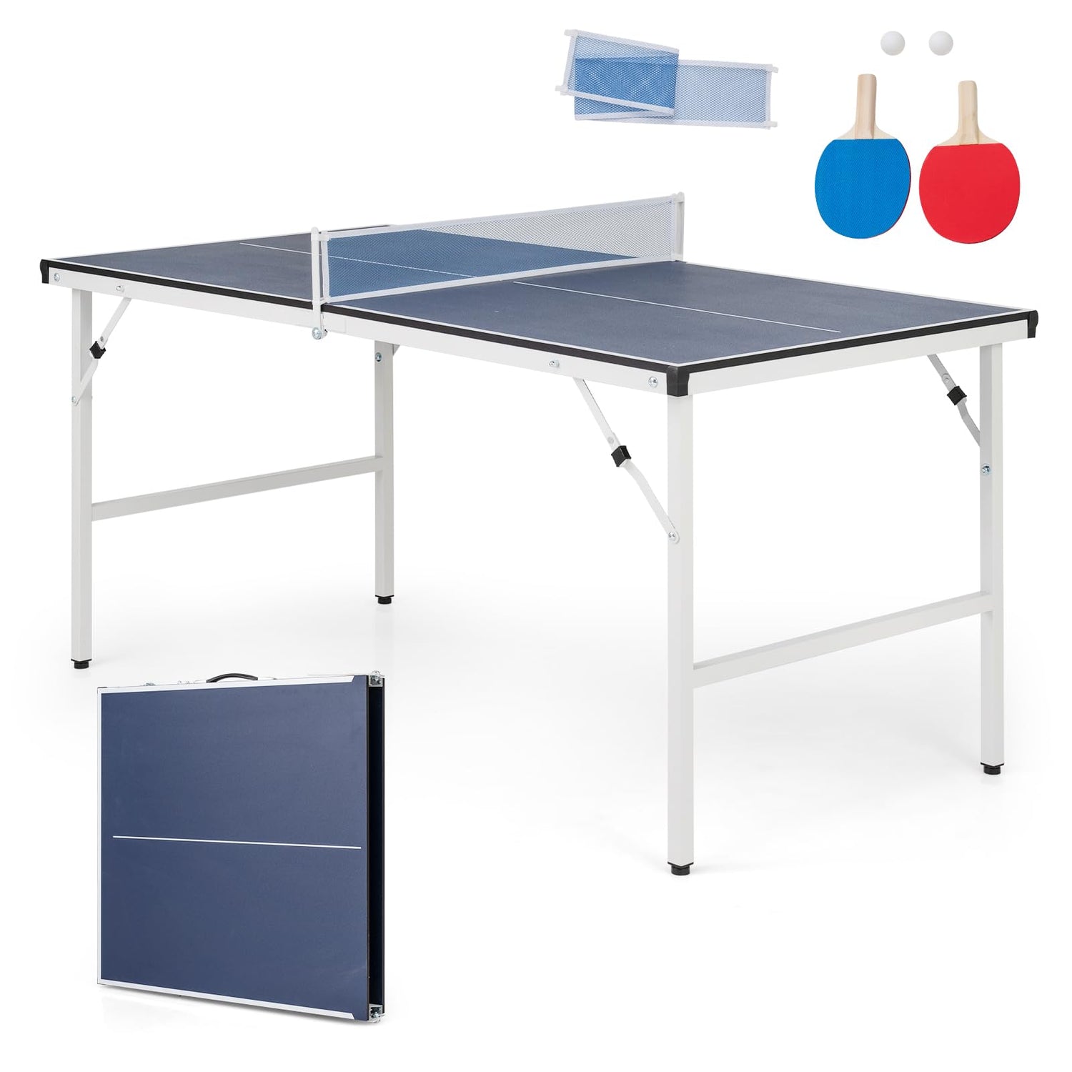 Folding Table Tennis Table, Portable Ping Pong Desk