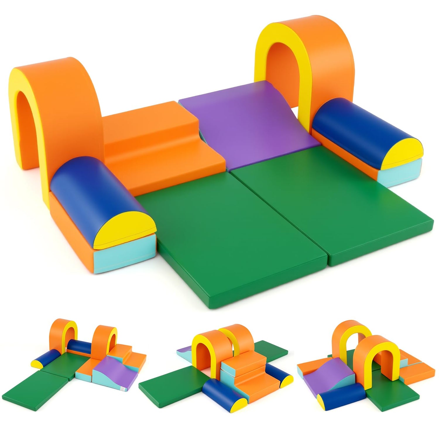 10-Piece Foam Climbing Blocks for Crawling Climbing and Sliding