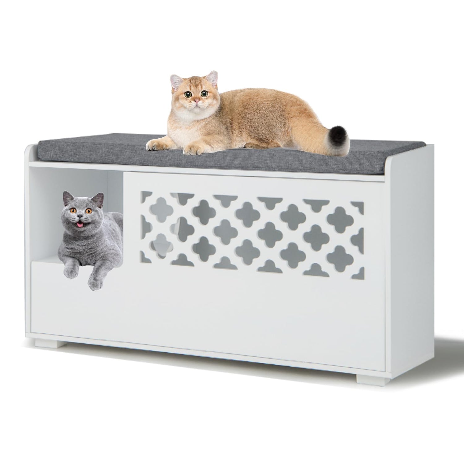 Wooden Hidden Cat Litter Box Enclosure Indoor Cat Houses End Table