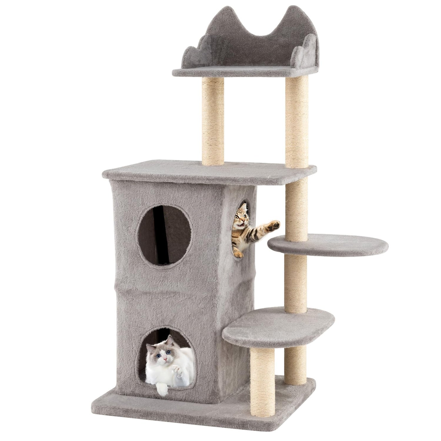 123cm Tall Multi-Layer Cats Tower with Plush Perch