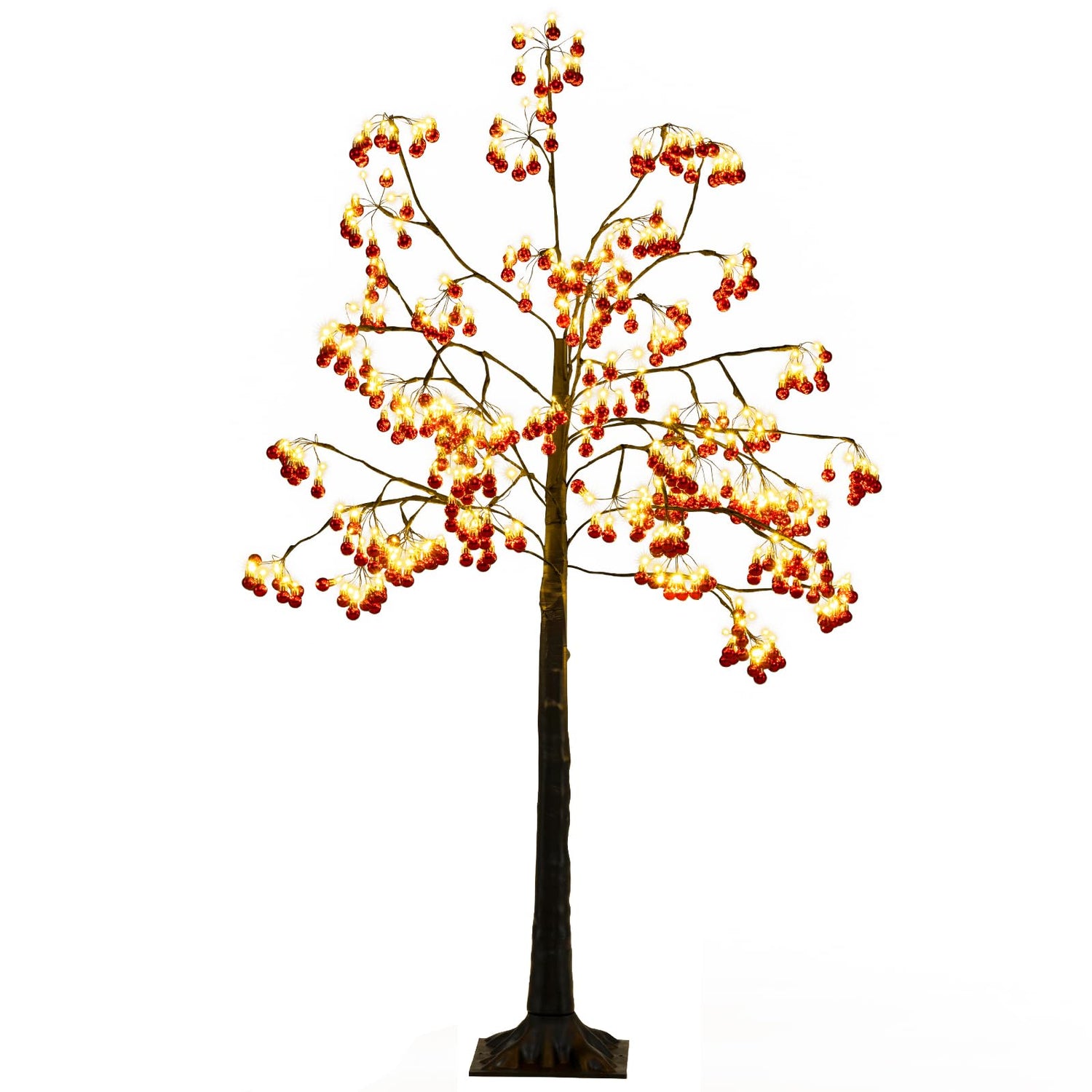 50CM/5FT Christmas Tree, Artificial Xmas Tree with Bendable Branches, 384 Red Balls