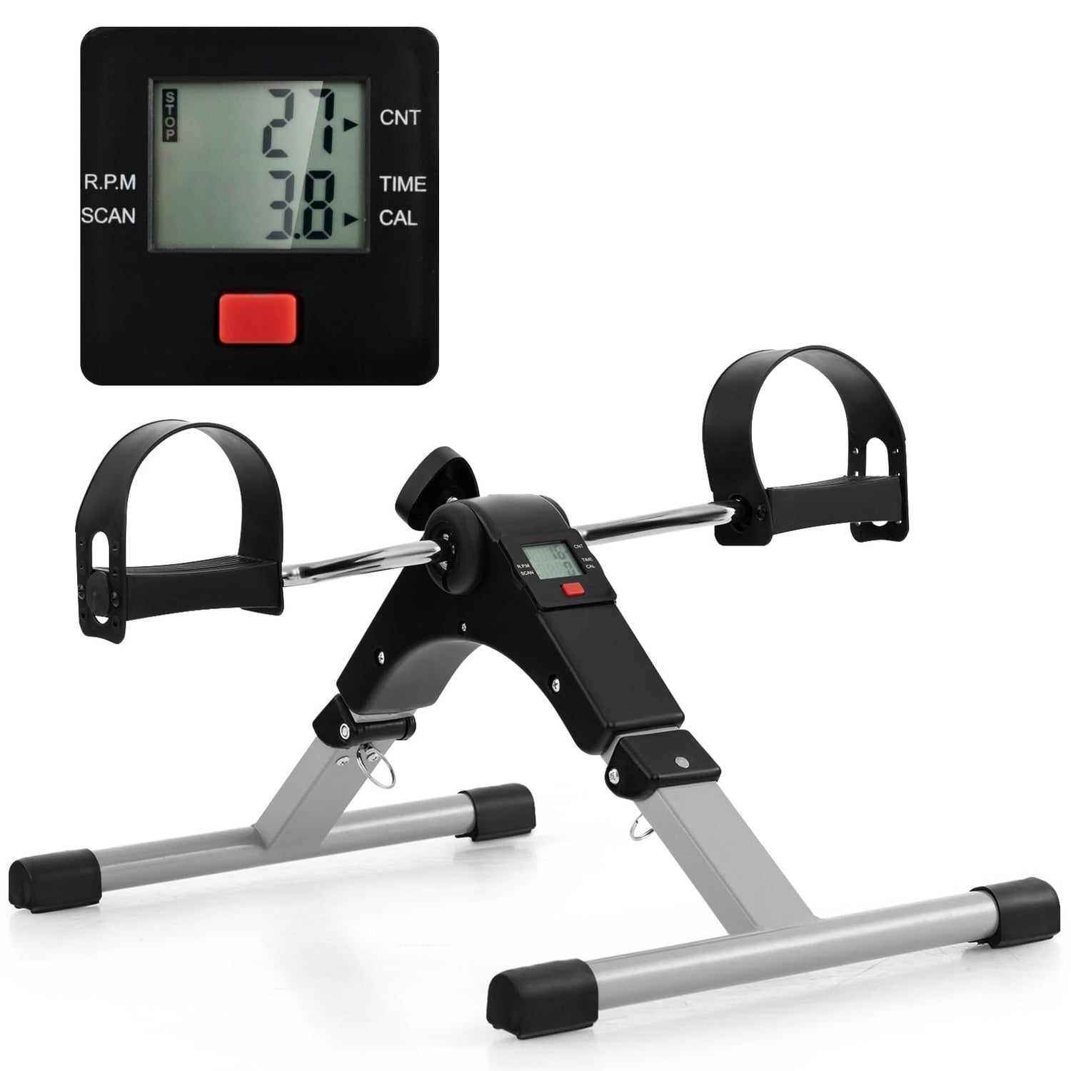 GYMAX Portable Arm & Leg Peddler Machine with LCD Display and Adjustable Resistance