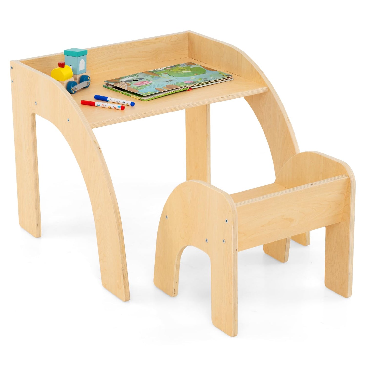 GYMAX Children Activity Table with Baffle