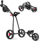 GYMAX Golf Trolley, Folding 3 Wheel Golf Push Cart with Foot Brake