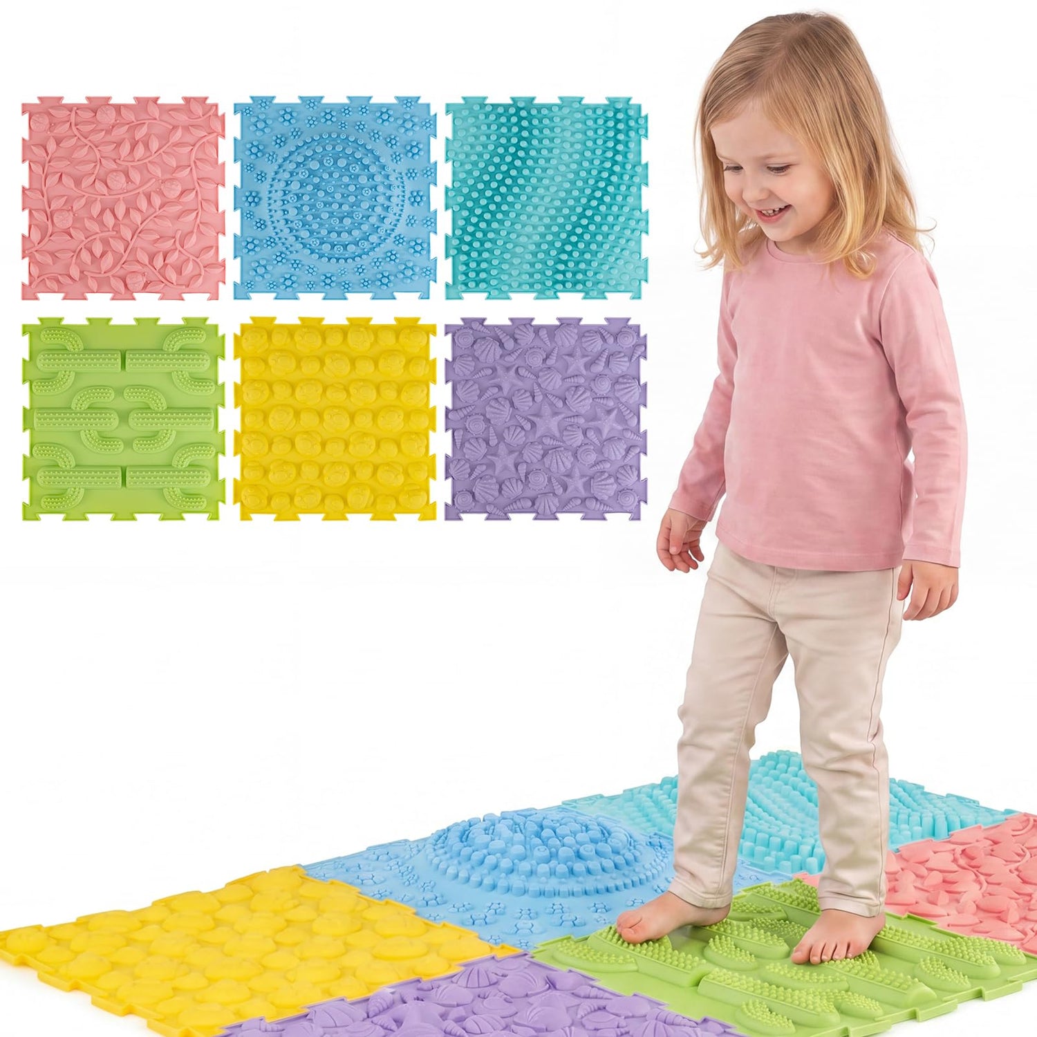 Interlocking Soft Massage Textured Play Mats with Rich Colors