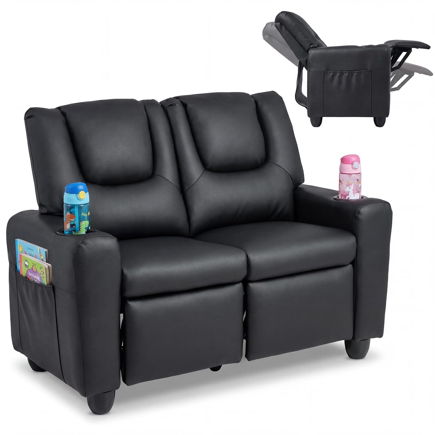 Kids Recliner Chair, 2-Seater Children Sofa