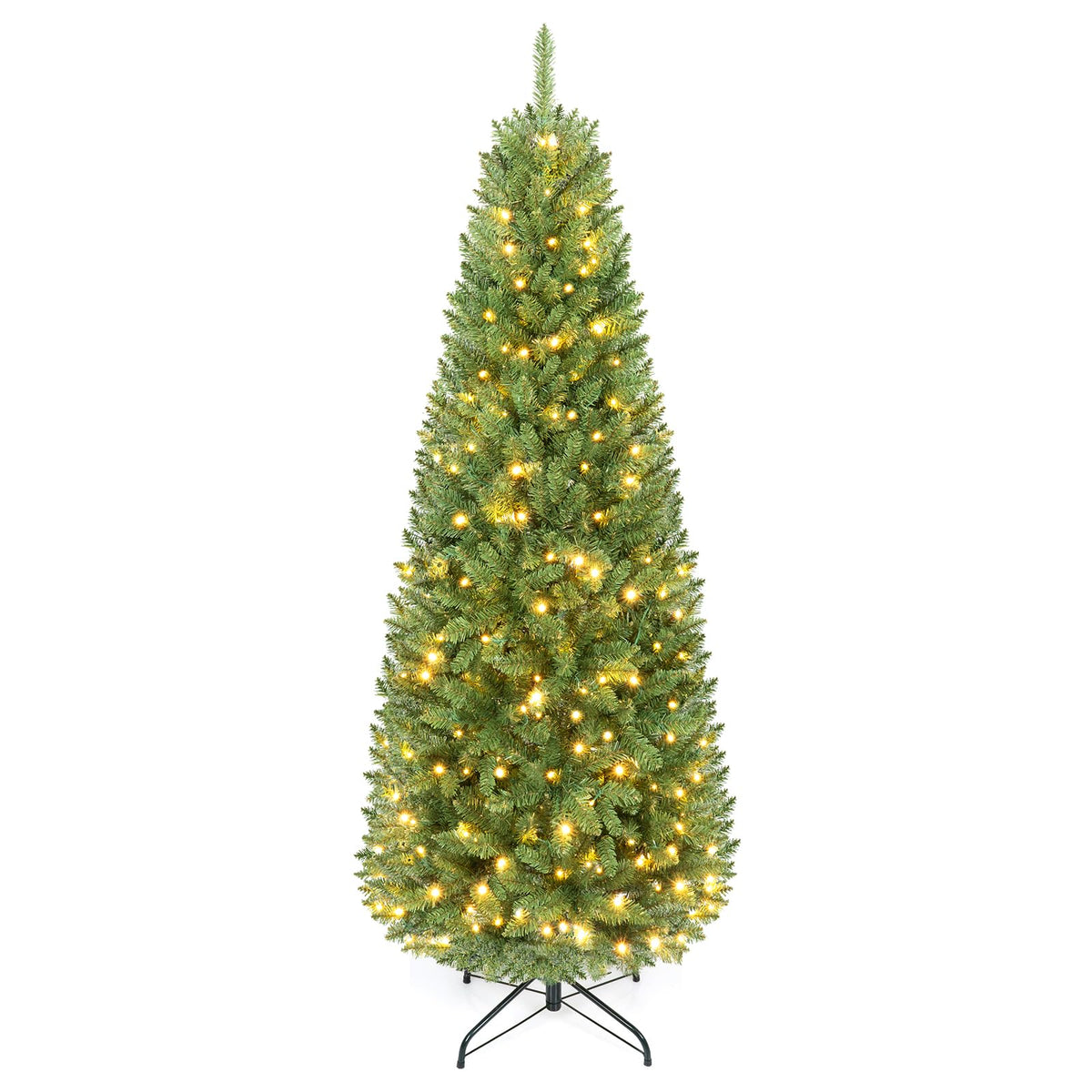 Pre-lit Slim Christmas Tree, Hinged Pencil Xmas Tree