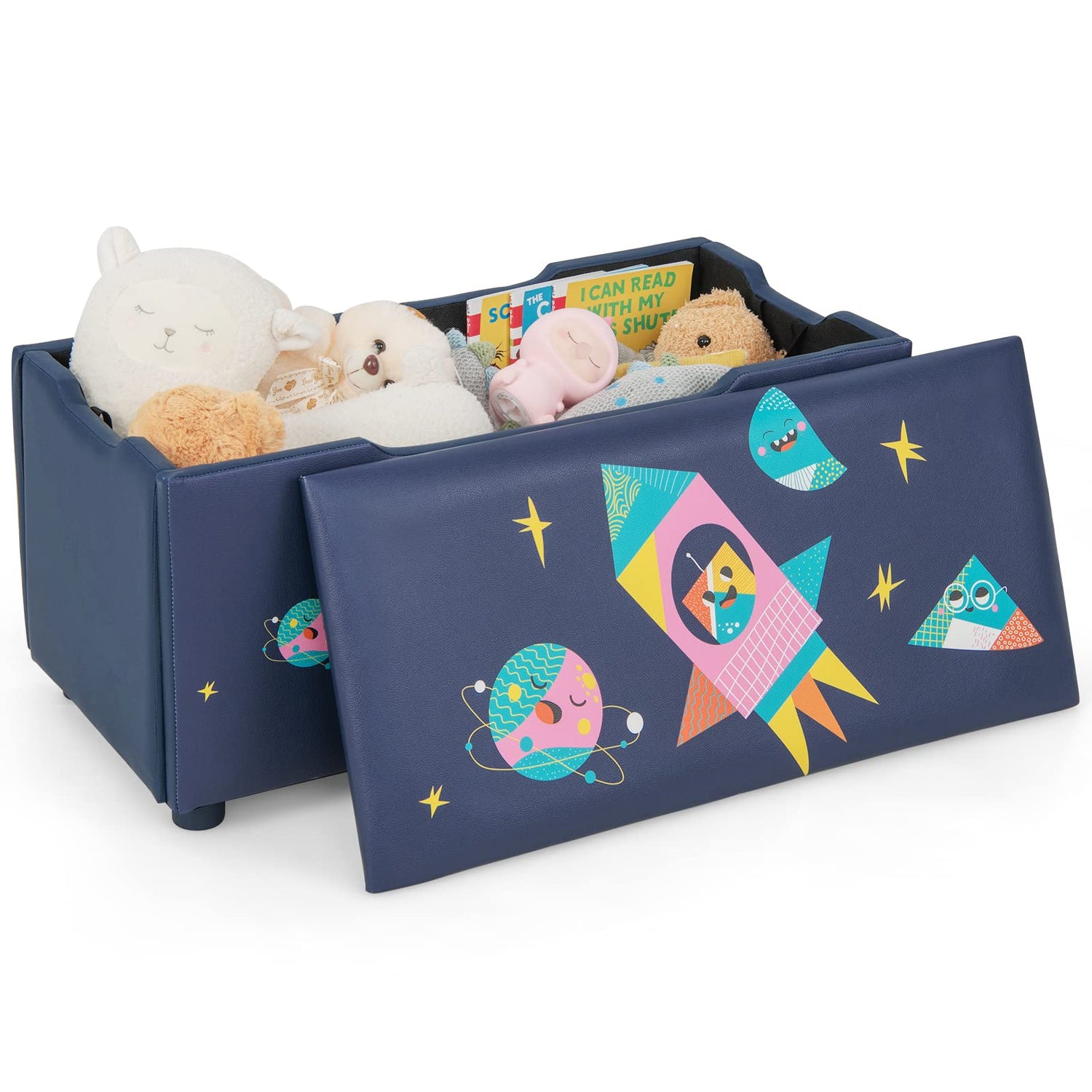 GYMAX Kids Toy Box Children Storage Chest with Detachable Lid