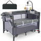 GYMAX  5-in-1 Portable Baby Bed Playard with Changing Table