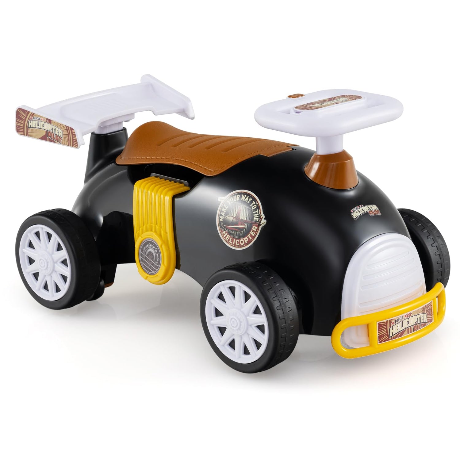 Kids Ride On Car Sliding Toy with Music and Cool Rear Wings
