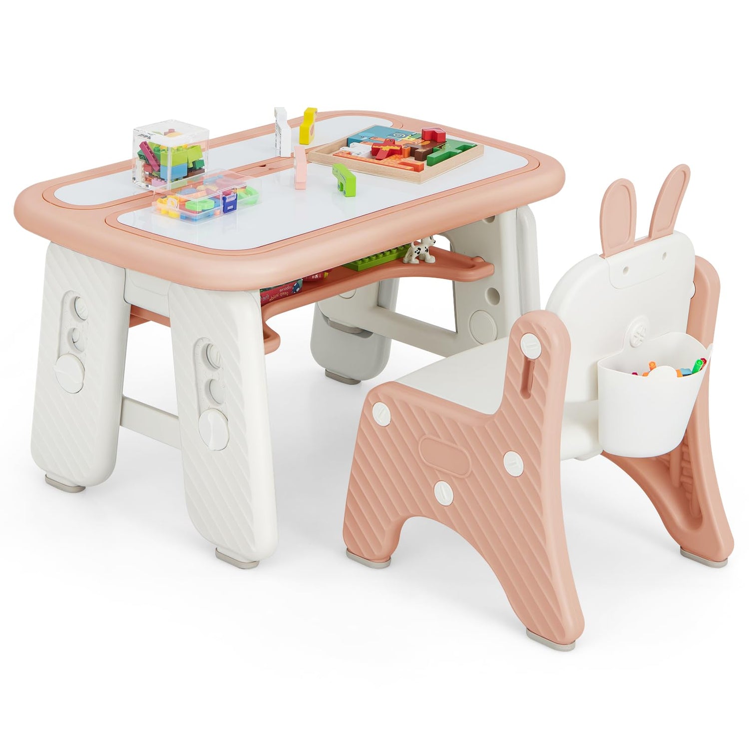 GYMAX Kids Table and Chair Set, Children Activity Table with Chair