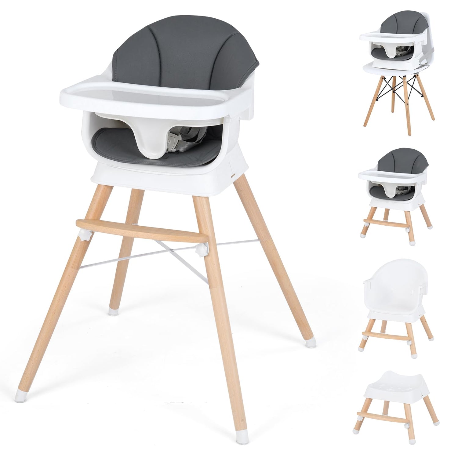 High Chair for Babies and Toddlers, Convertible Baby Highchair
