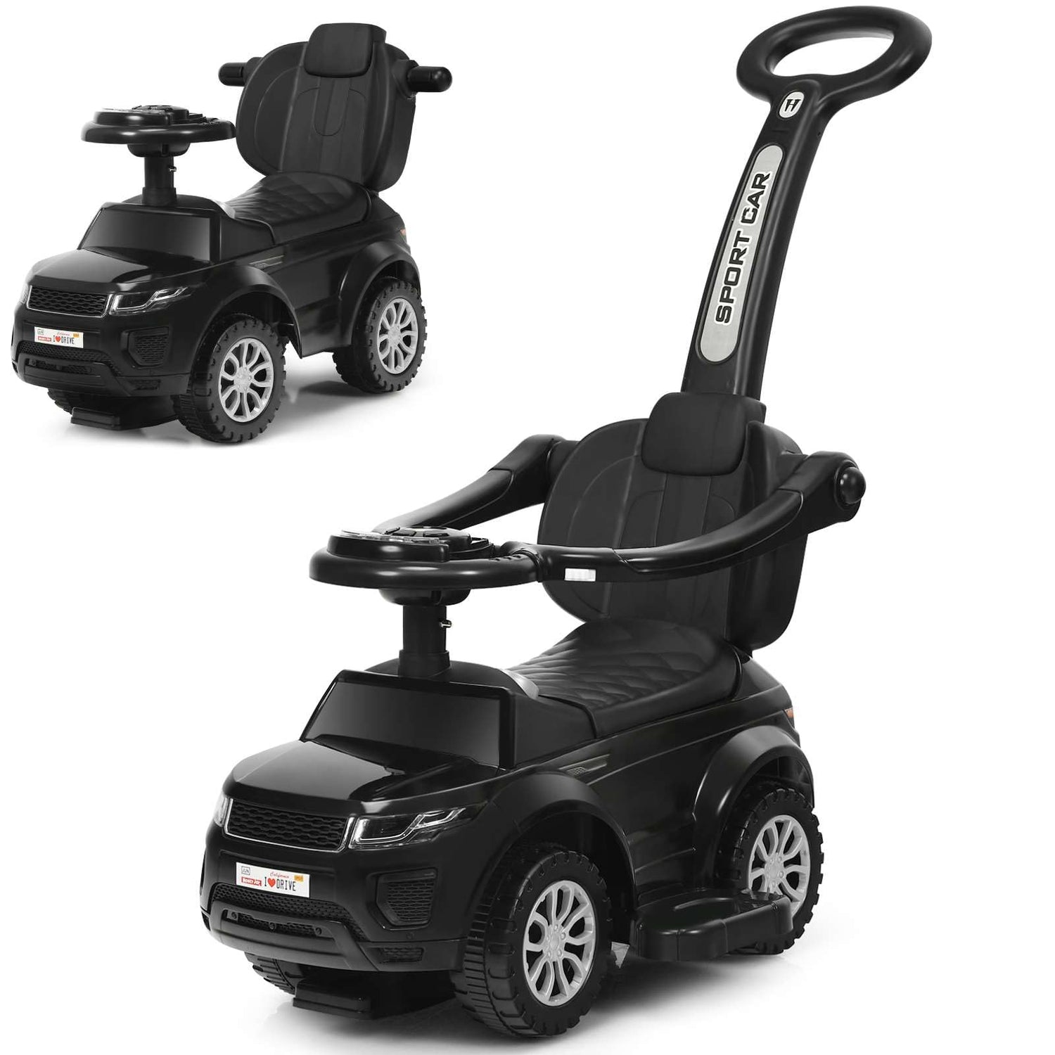GYMAX 3 in 1 Kids Ride on Push Car