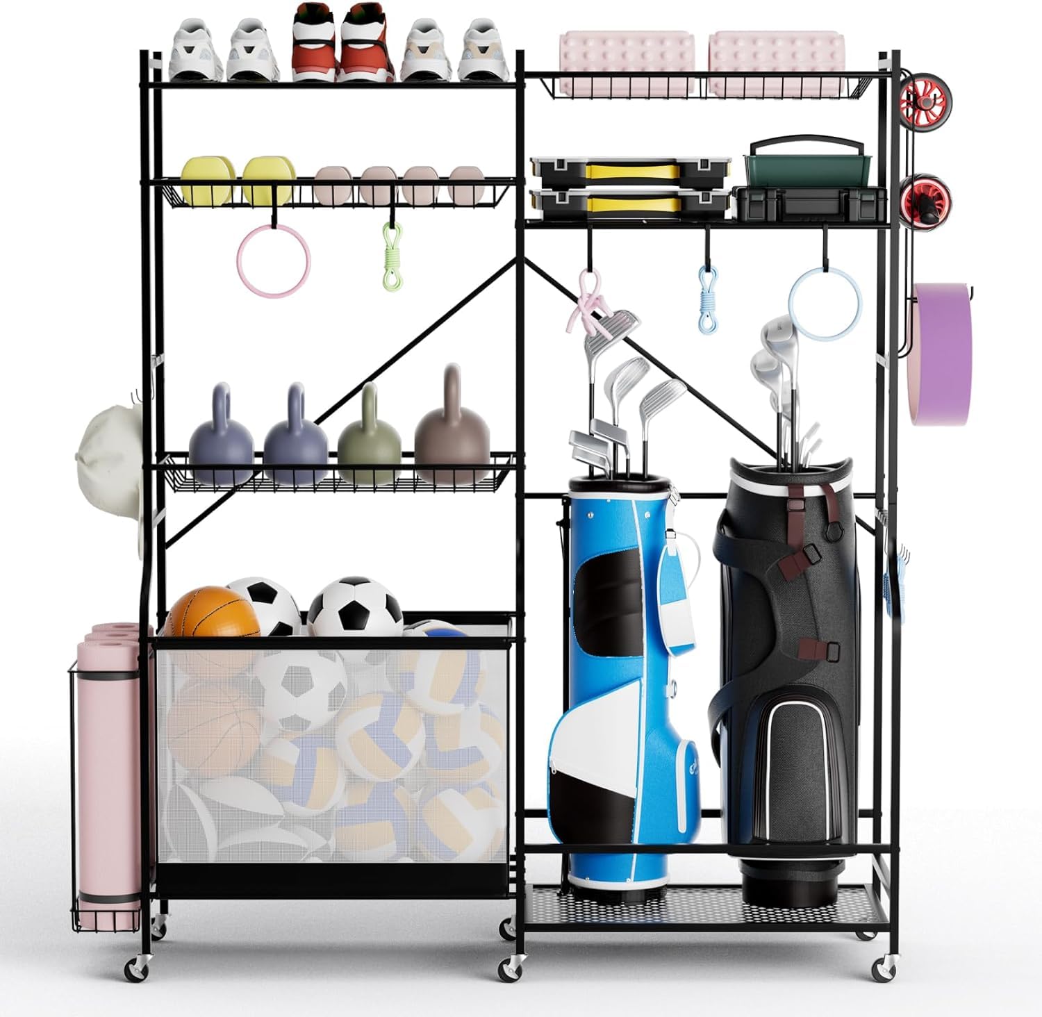 GYMAX Garage Sports Equipment Organizer