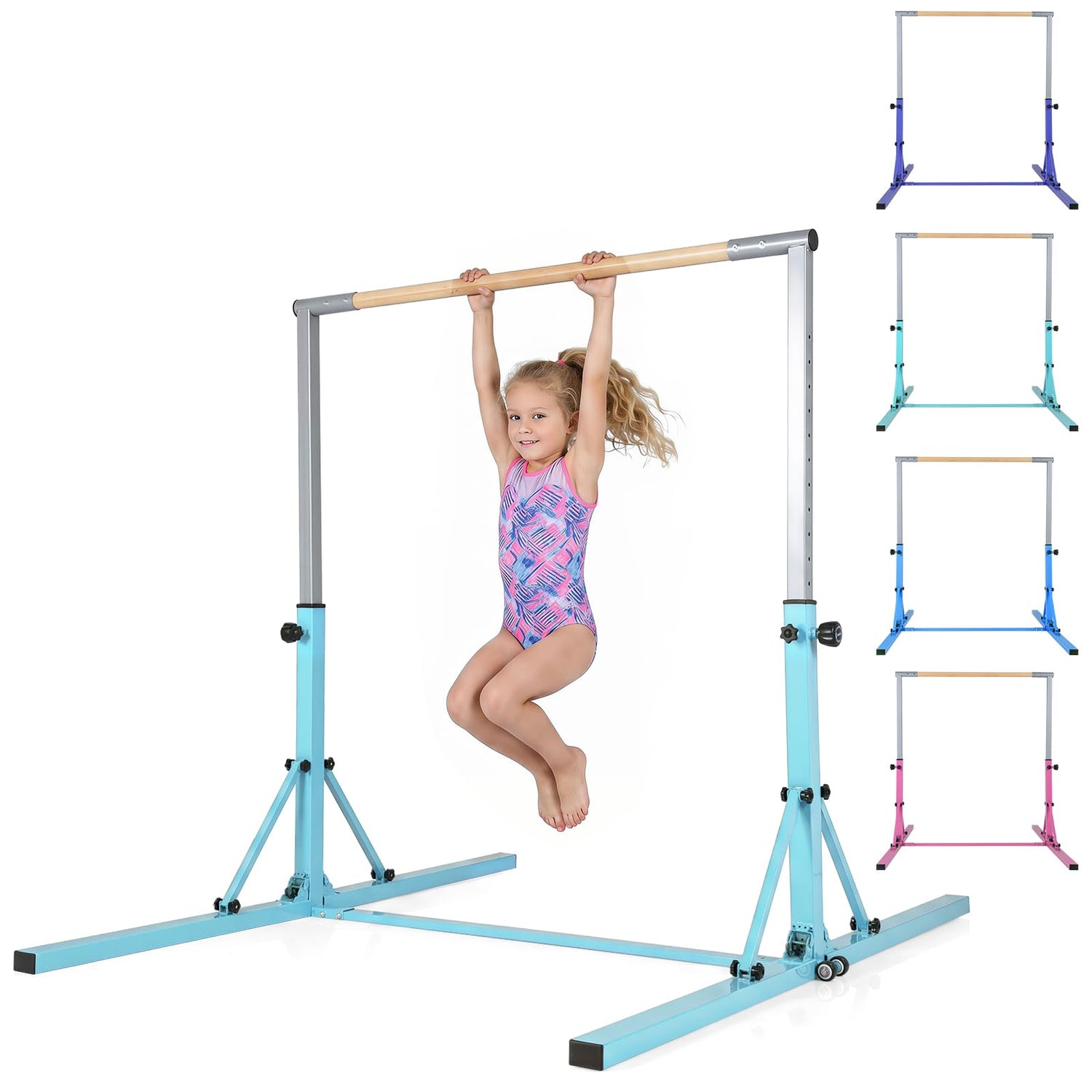 Foldable Gymnastics Bar, 90-150cm Height Adjustable Training Bar