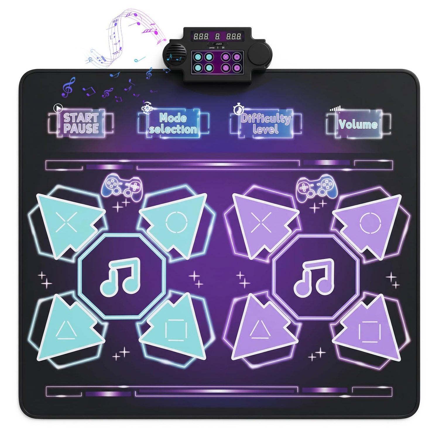 Kids Dance Mat, Electronic Play Mat with 4 Game Modes, 3 LED Speeds