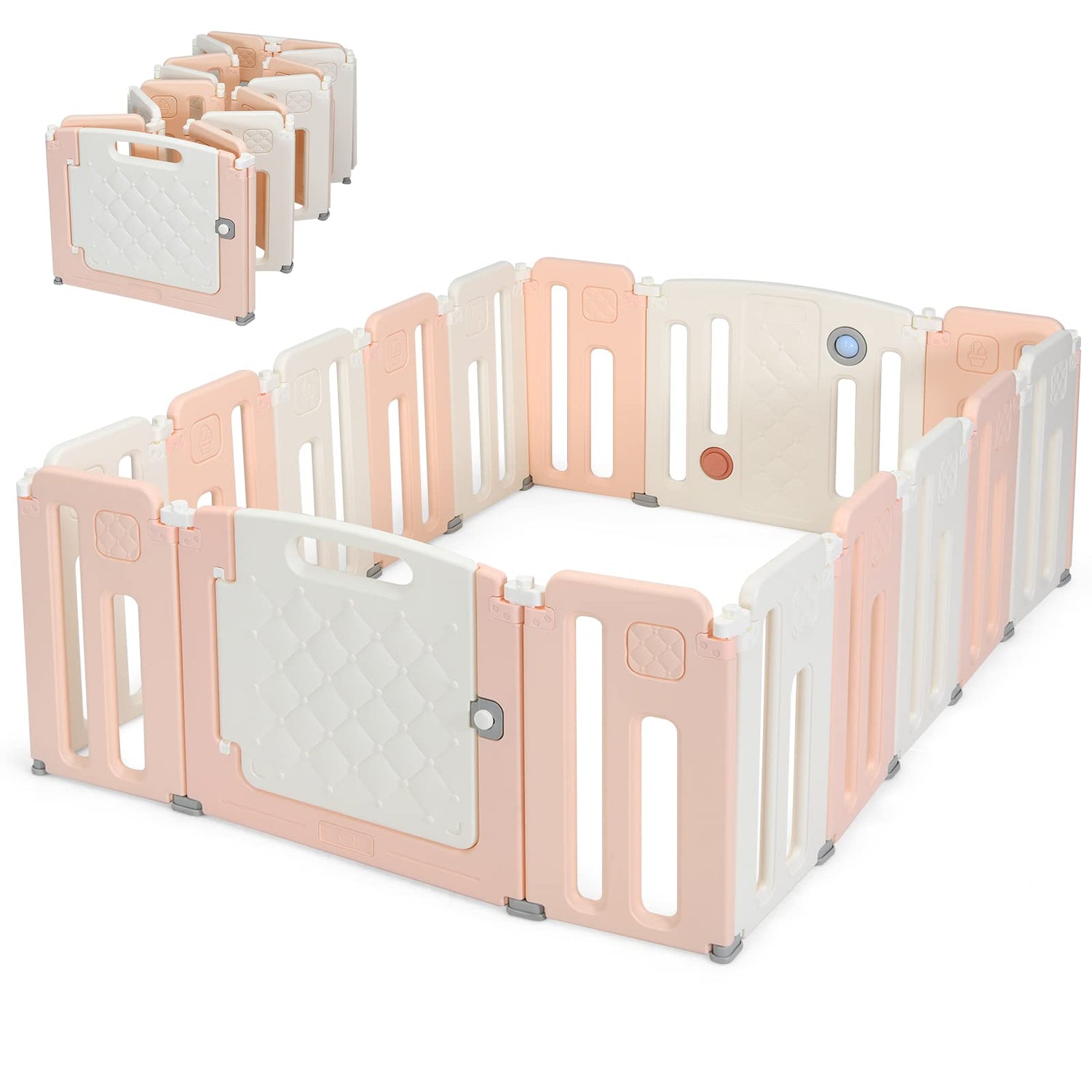 GYMAX 16 Panels Portable Baby Playpen Toddler Activity Center