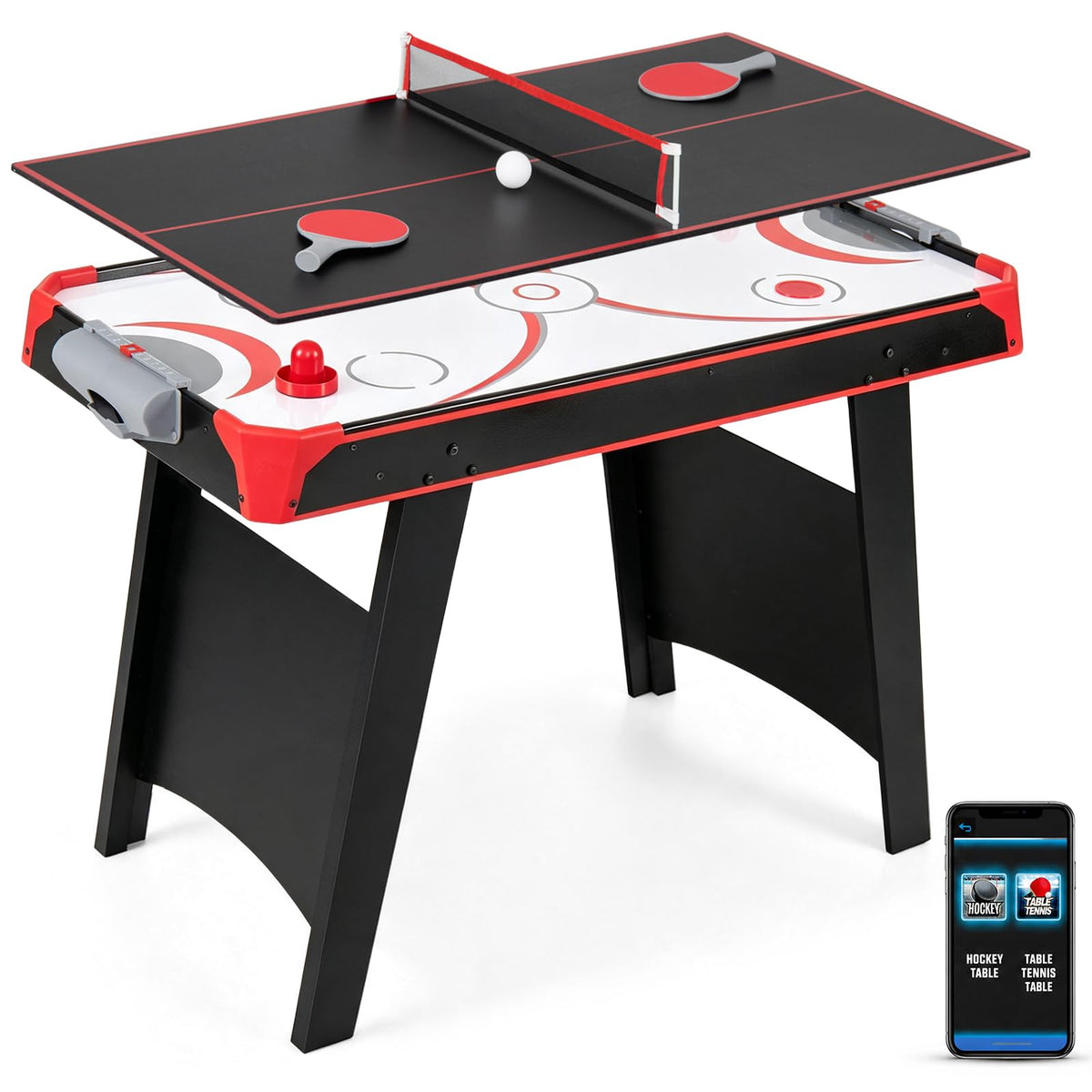 Multi Game Table, Air Hockey Table with Table Tennis Top