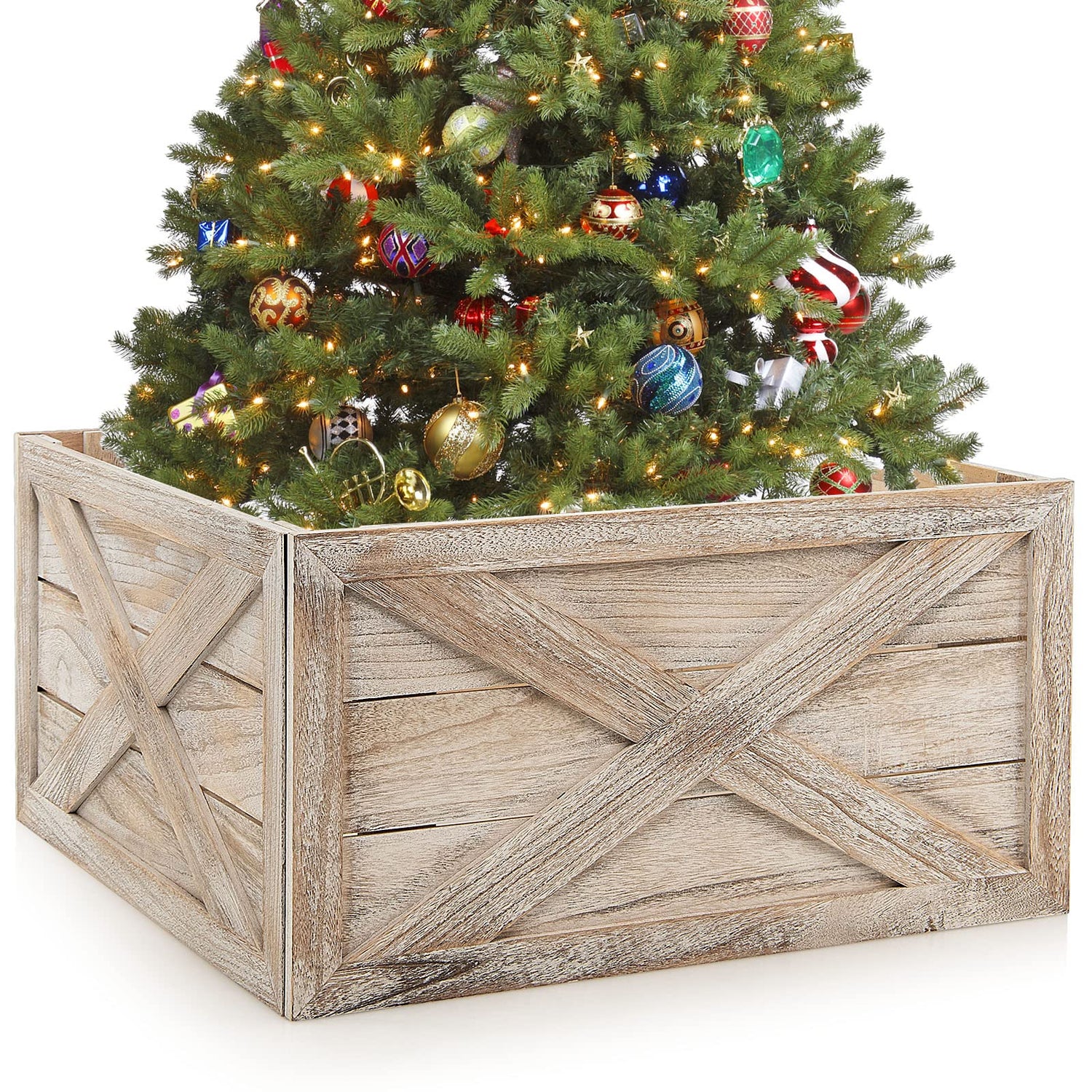 GYMAX Wooden Tree Collar Box