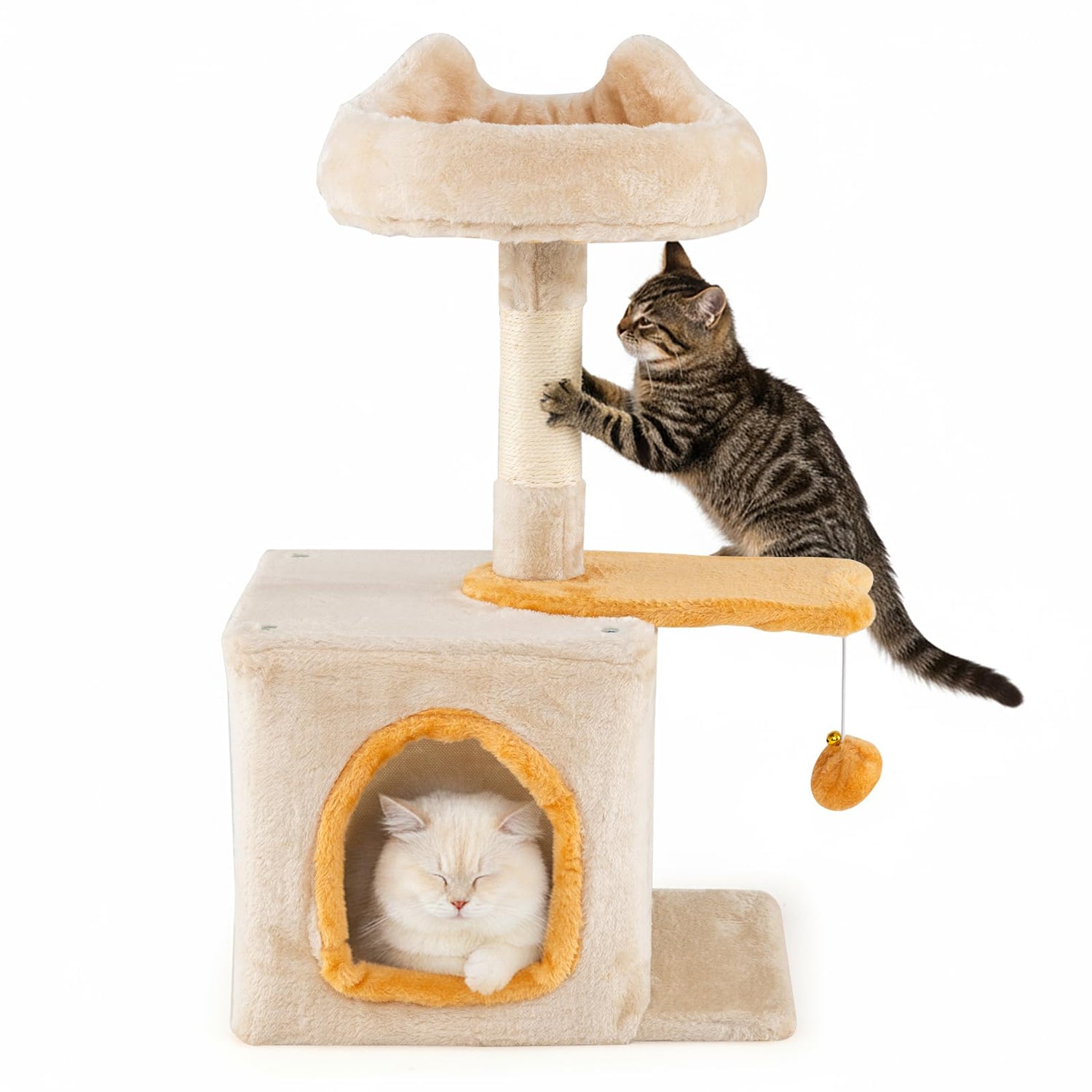 Multi-Layer Cats Tower with Plush Perch