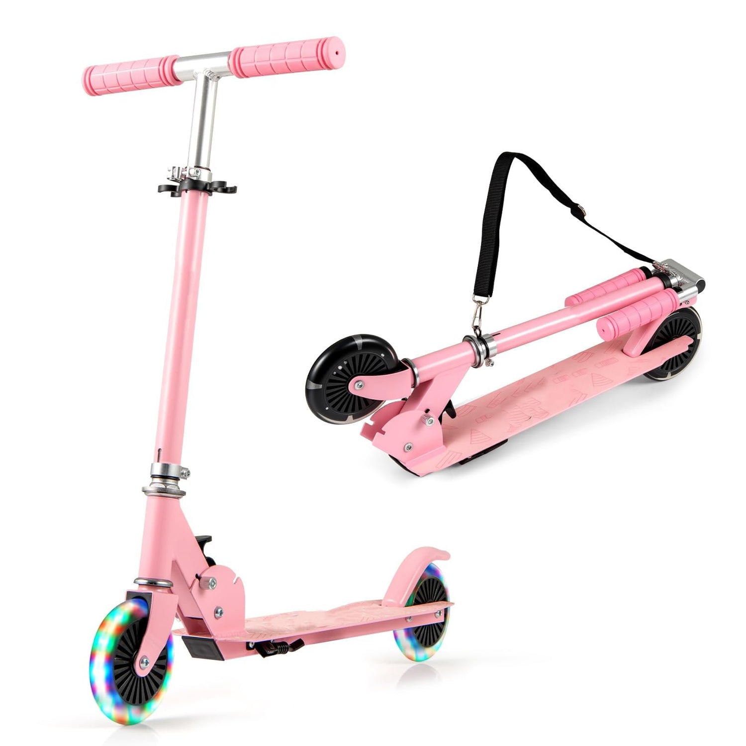 Foldable Kids Scooter Adjustable with Lighted Wheels and Kickstand