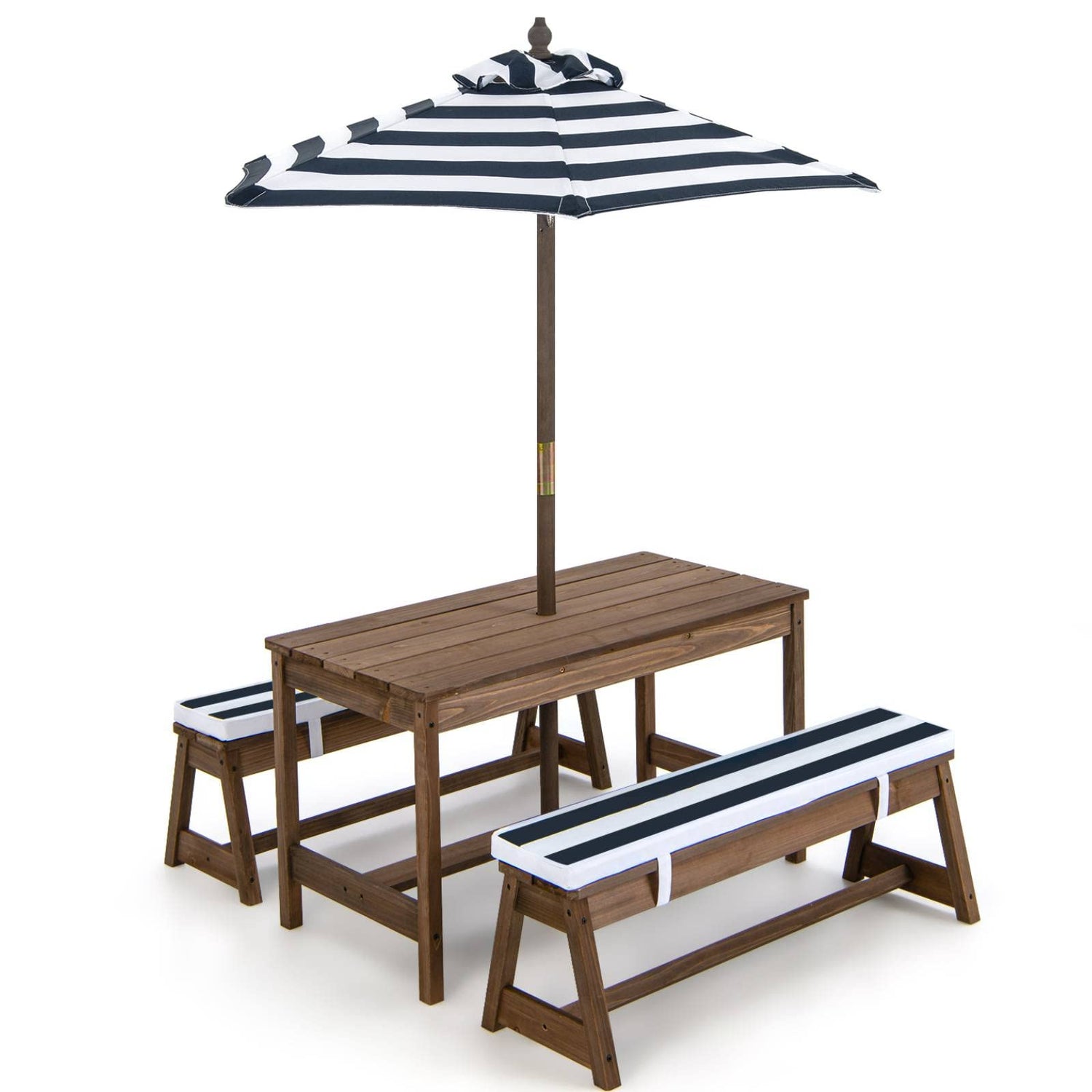 Kids Picnic Table with Cushions and Umbrella