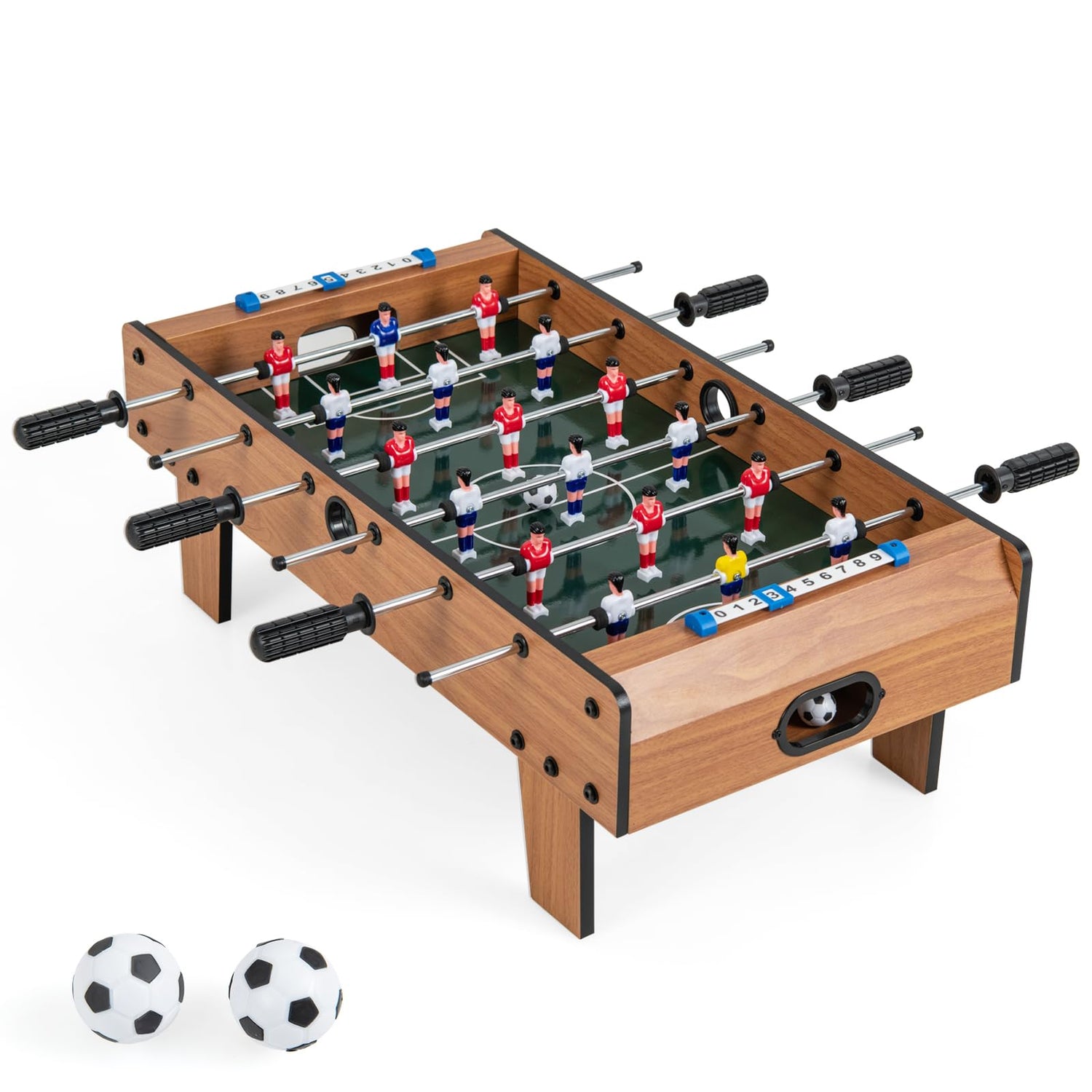 GYMAX Table Top Football Game, Foosball Table Games with Wooden Frame