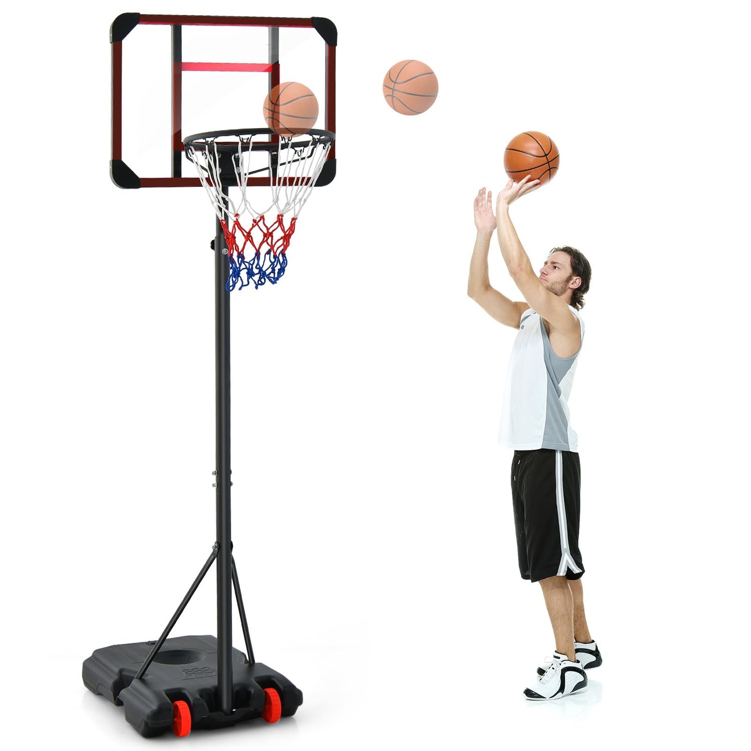 GYMAX Adjustable Basketball Hoop and Stand