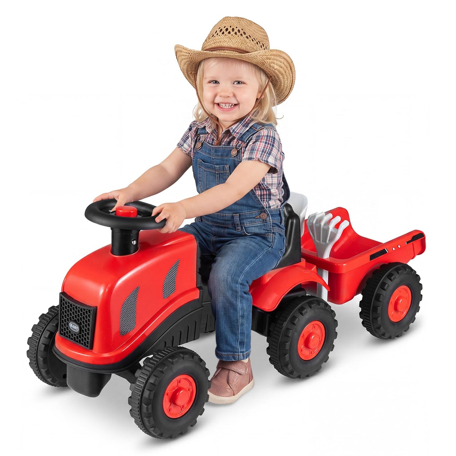 Kids Ride on Tractor with Detachable Trailer