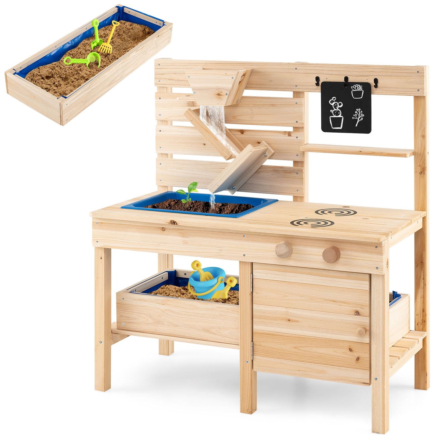 Outdoor Pretend Kitchen Potting Bench for Boys Girls Ages 3-8