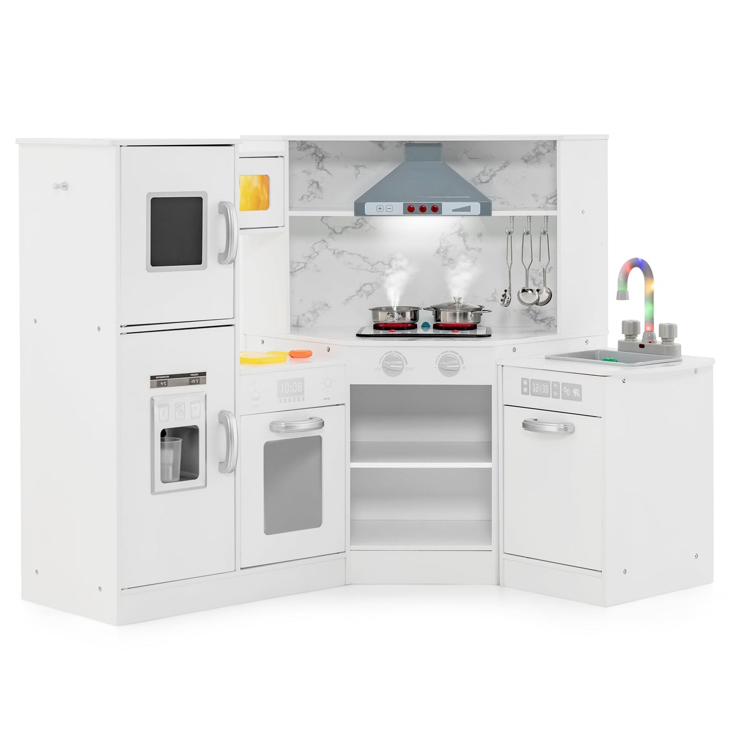 Kids Corner Kitchen Playset with Separated Washing Basin