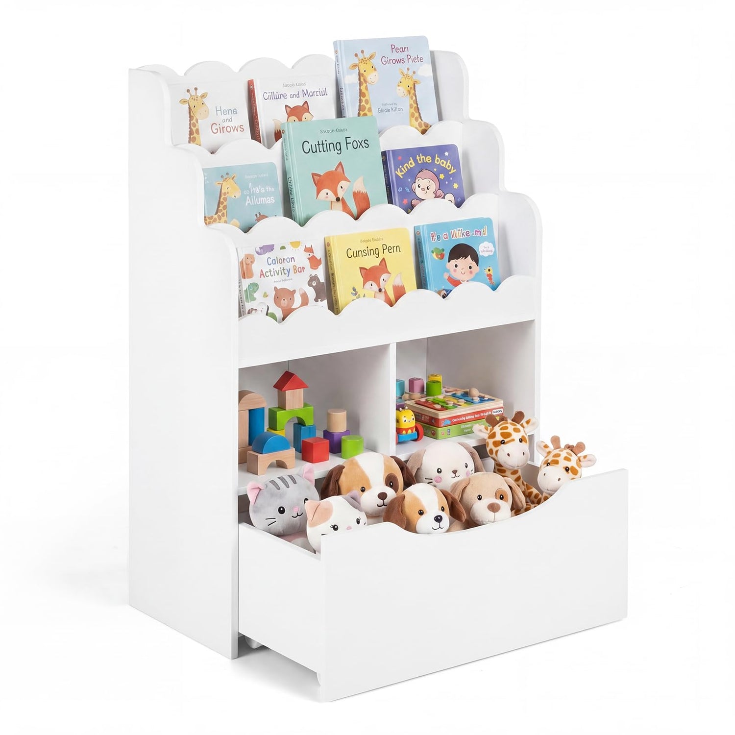 5-Tier Kids Bookshelf, Wooden Children Bookcase