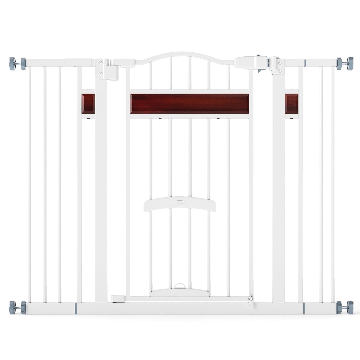 Extra Wide Walk Through Pet Gate with Small Door and 2 Extensions