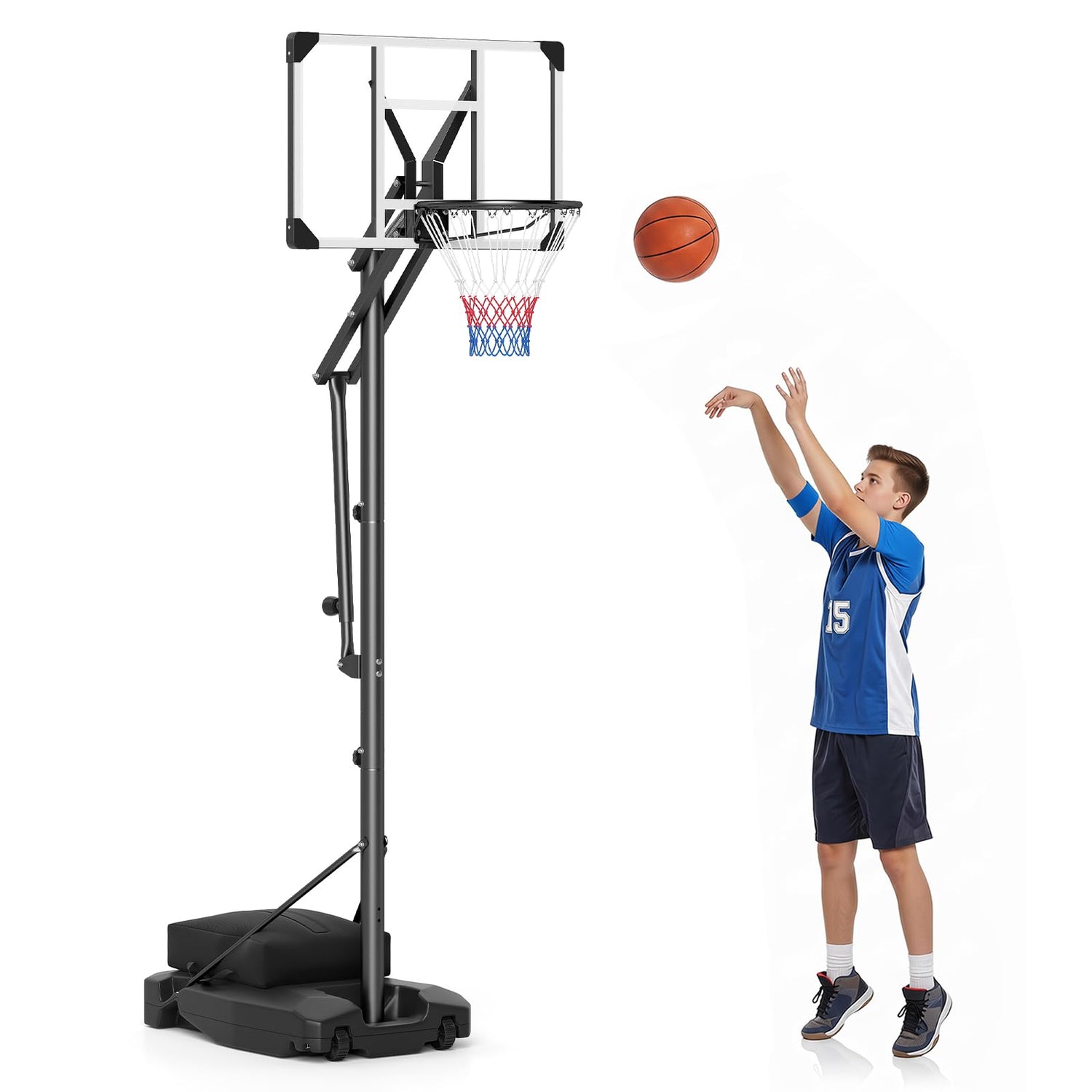 131-263 cm Height Adjustable Basketball Goal System