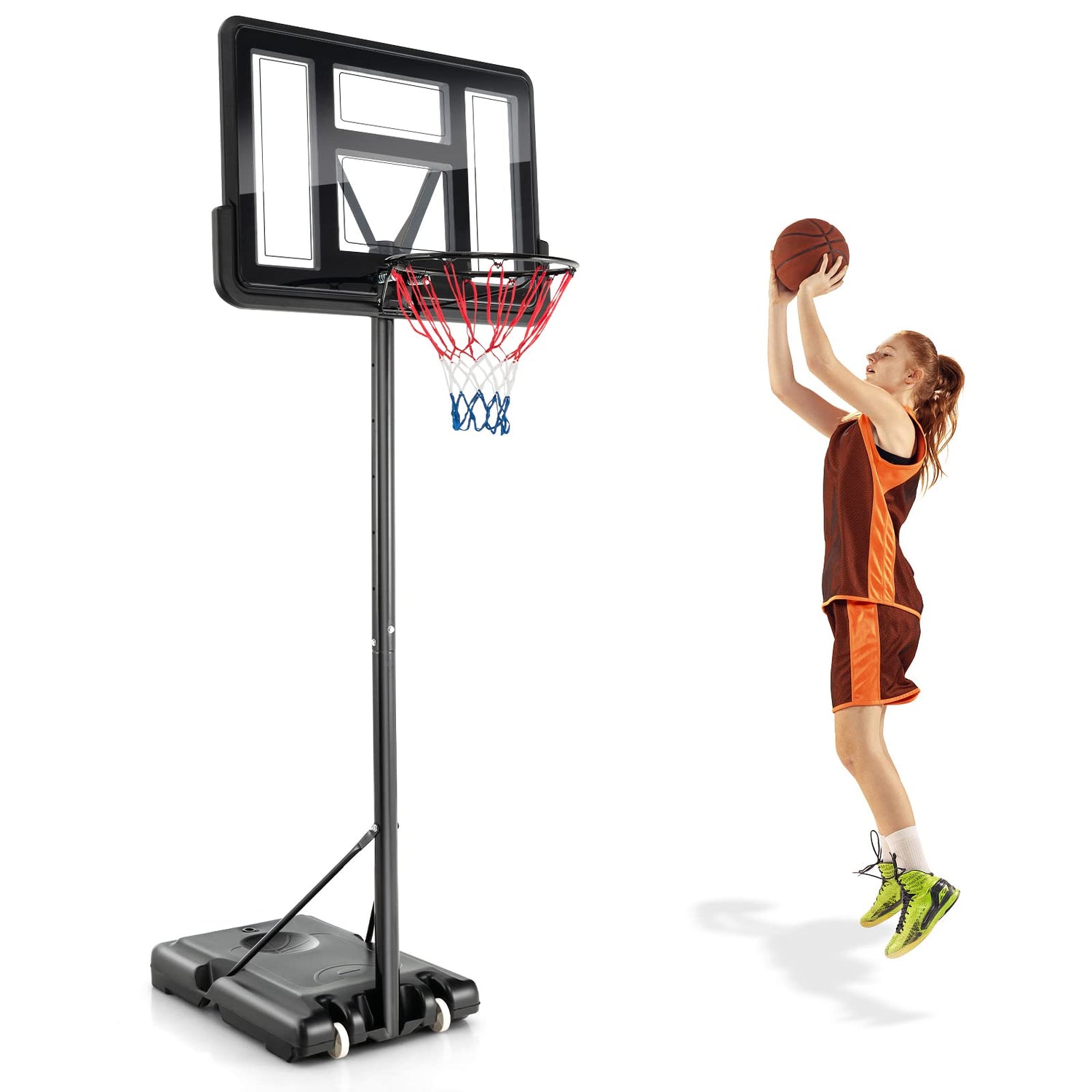 GYMAX 135-305cm Basketball Hoop and Stand