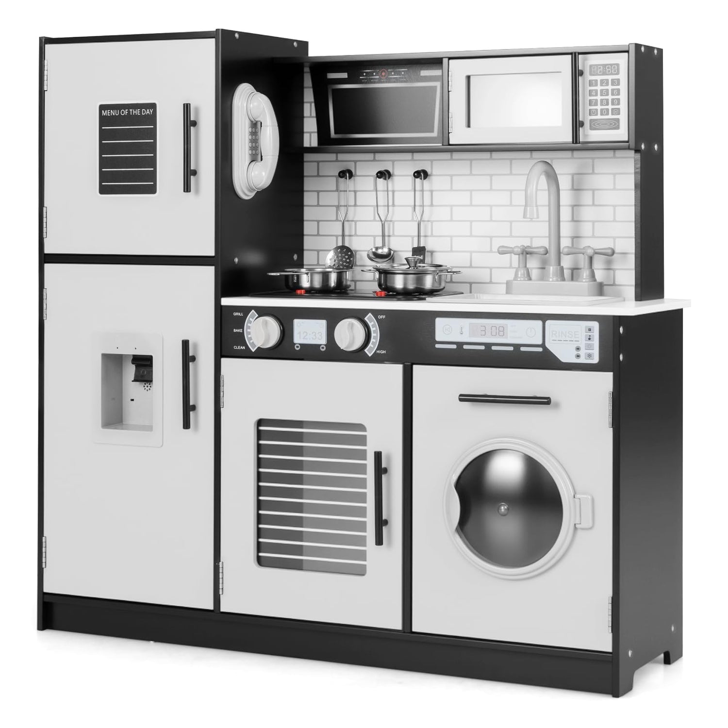 Play Kitchen Toy Set with Oven and Washing Machine for Aged 3+ Years Old