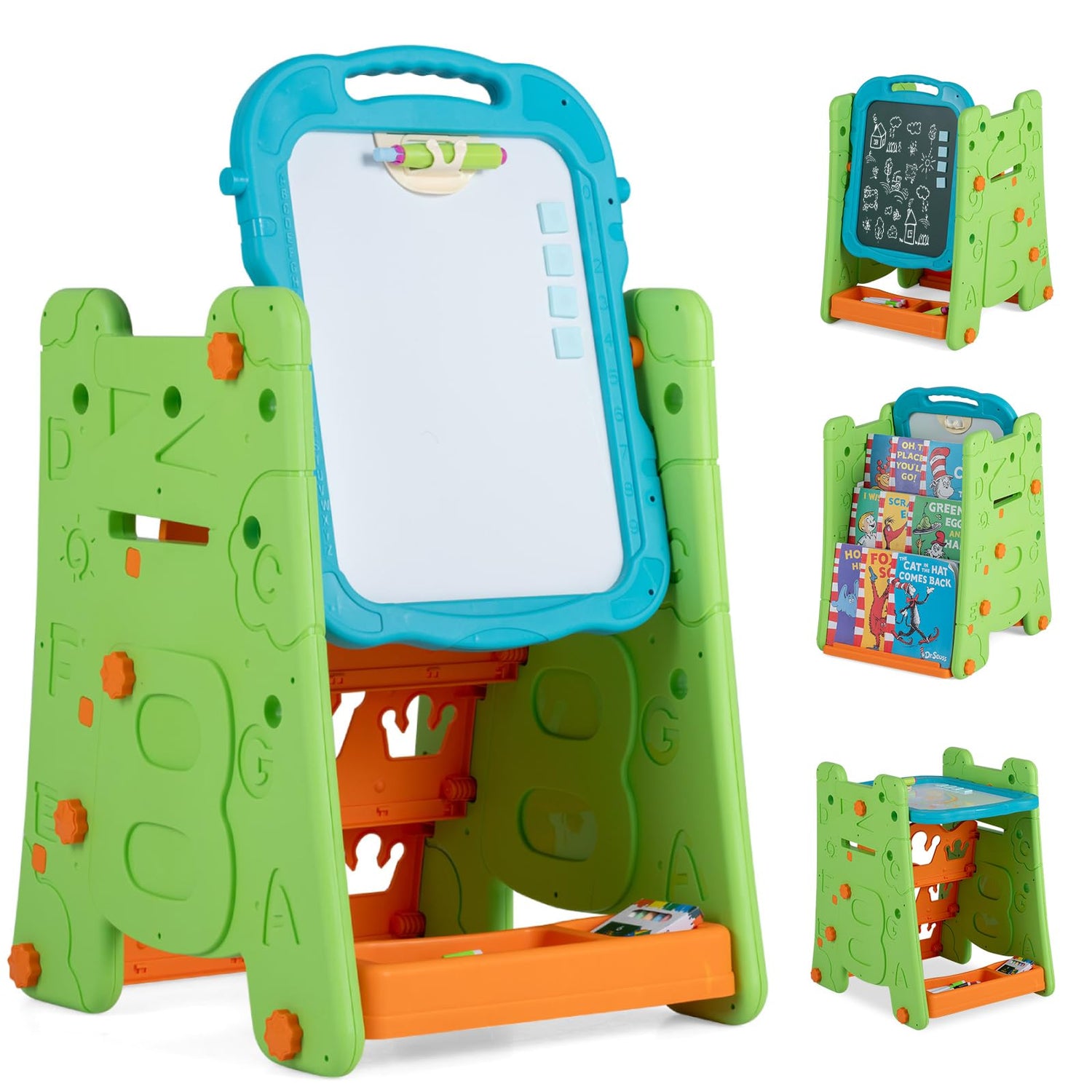 3 in 1 Kids Art Easel, Double Sided Drawing Board