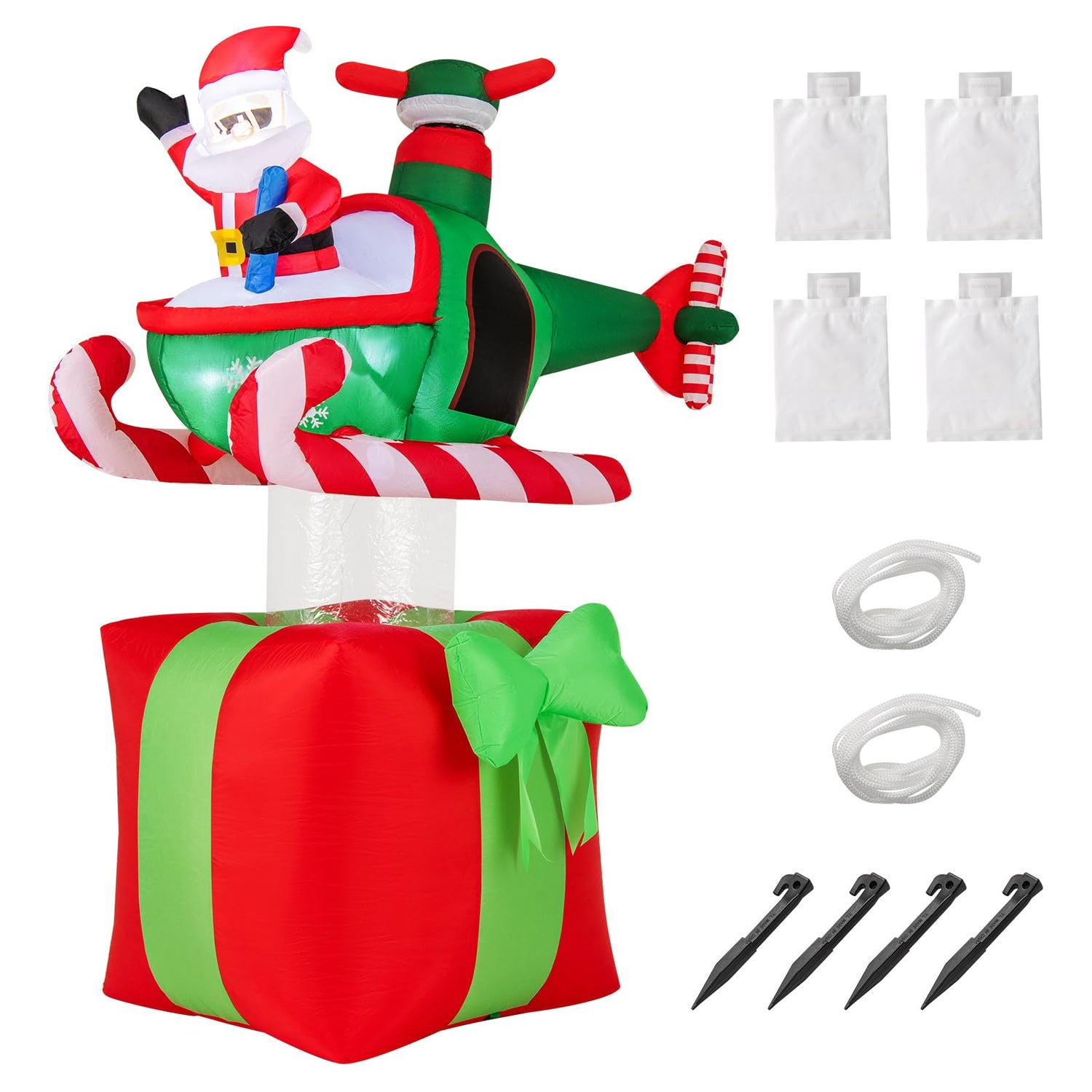 183 cm Christmas Inflatables Santa Claus with LED Lights