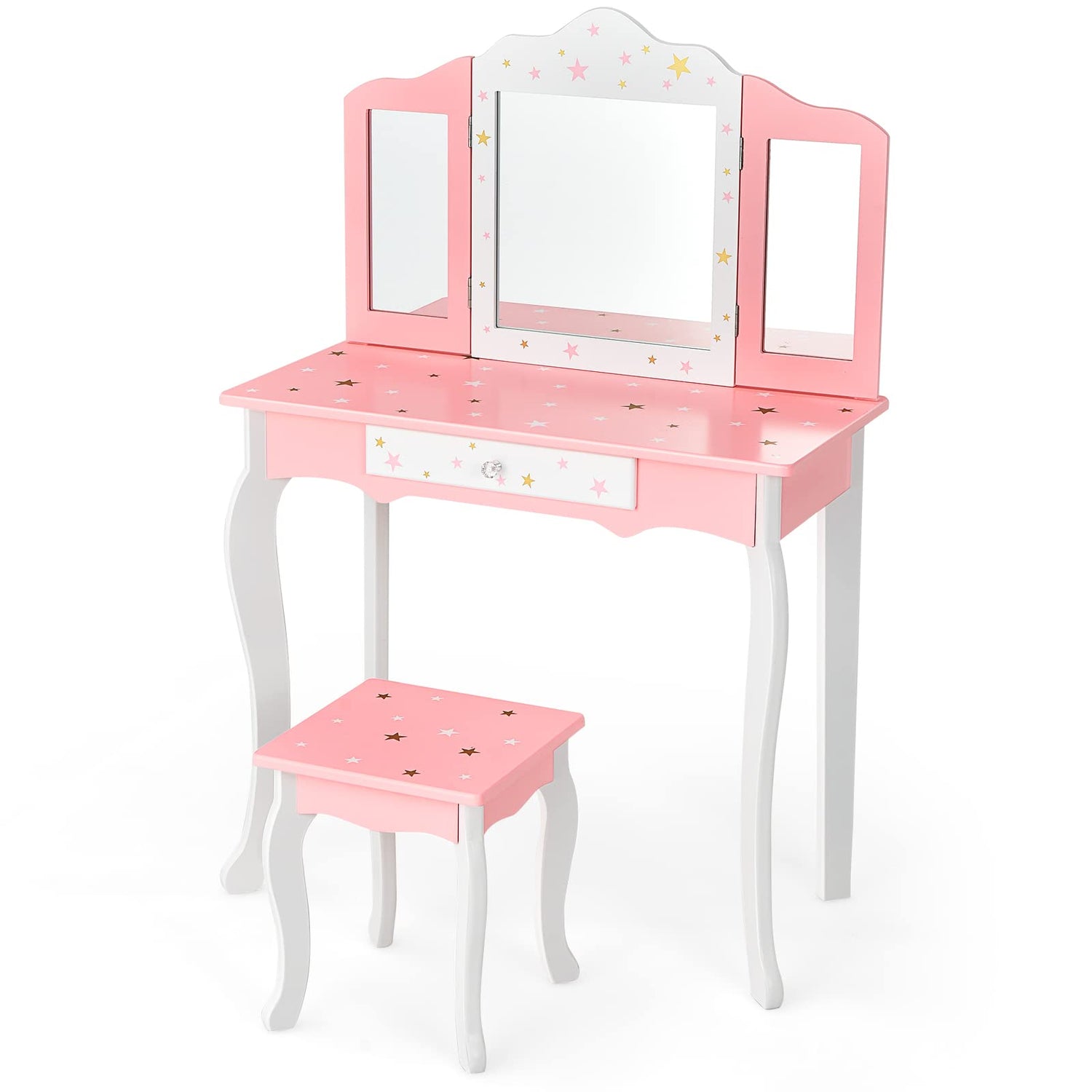 GYMAX Kids Dressing Table Set